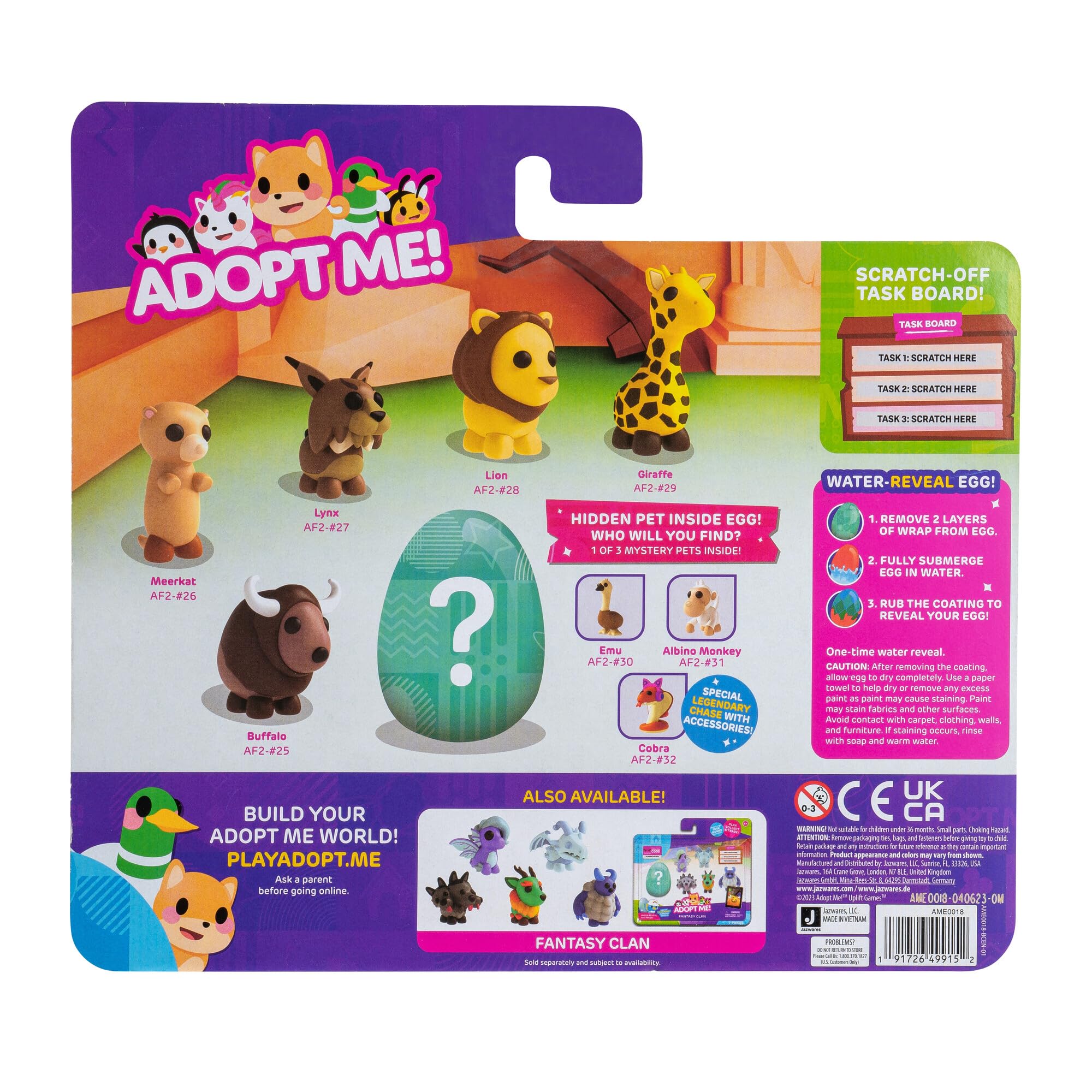 Adopt Me! Animal Life Multipack - Hidden Mystery Pet with Virtual Code, 6 Collectible Figures for Kids 6+ 8