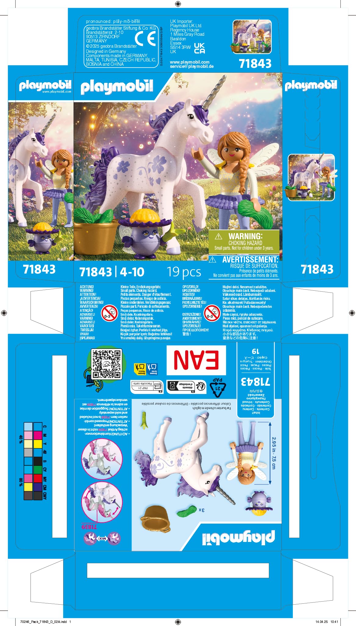 Playmobil Lucky Lavender Unicorn with Fairy - Multicolor | Ages 4+ | 71843 7