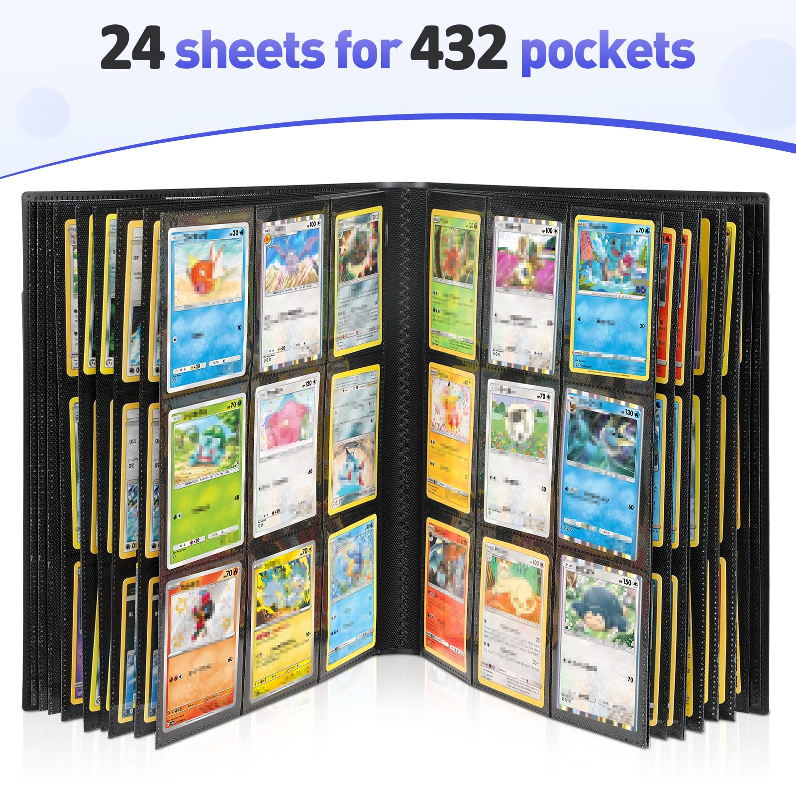 Euqvunn Trading Card Binder - 432 Pockets, Side-Loading, Archival Safe PP 3