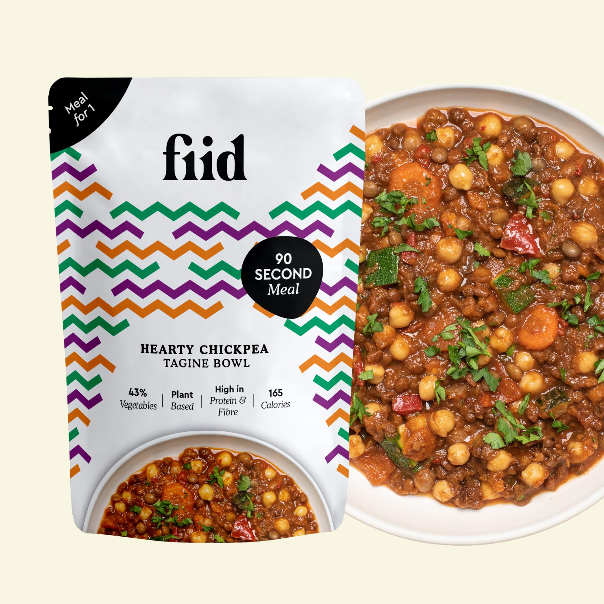 Fiid 100% Natural Vegan Moroccan Chickpea Tagine Stew - Microwave Ready Meal 6