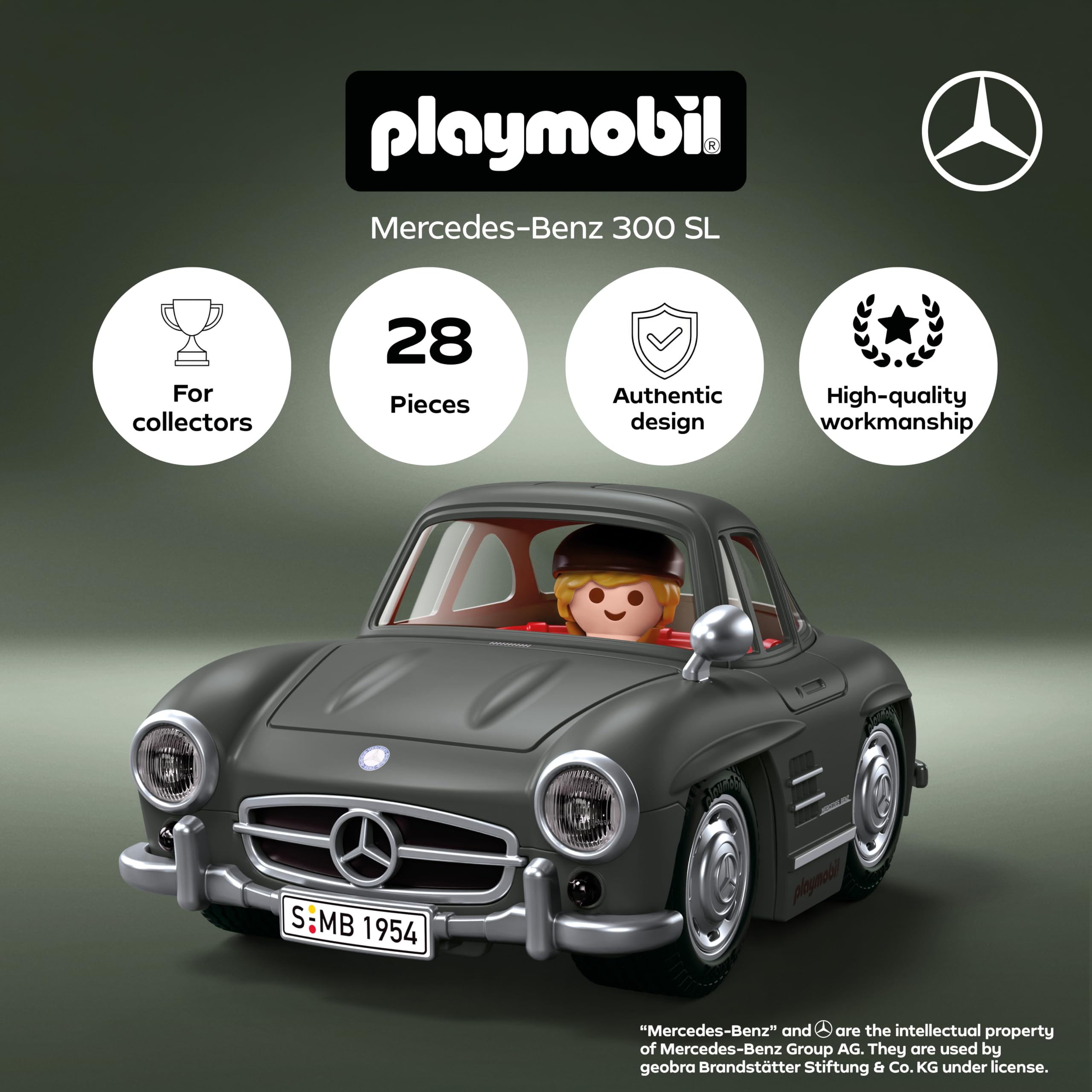 Playmobil Mercedes-Benz 300 SL Icon Cars - Collector's Edition Sports Car with Figure | Ages 4+ 3