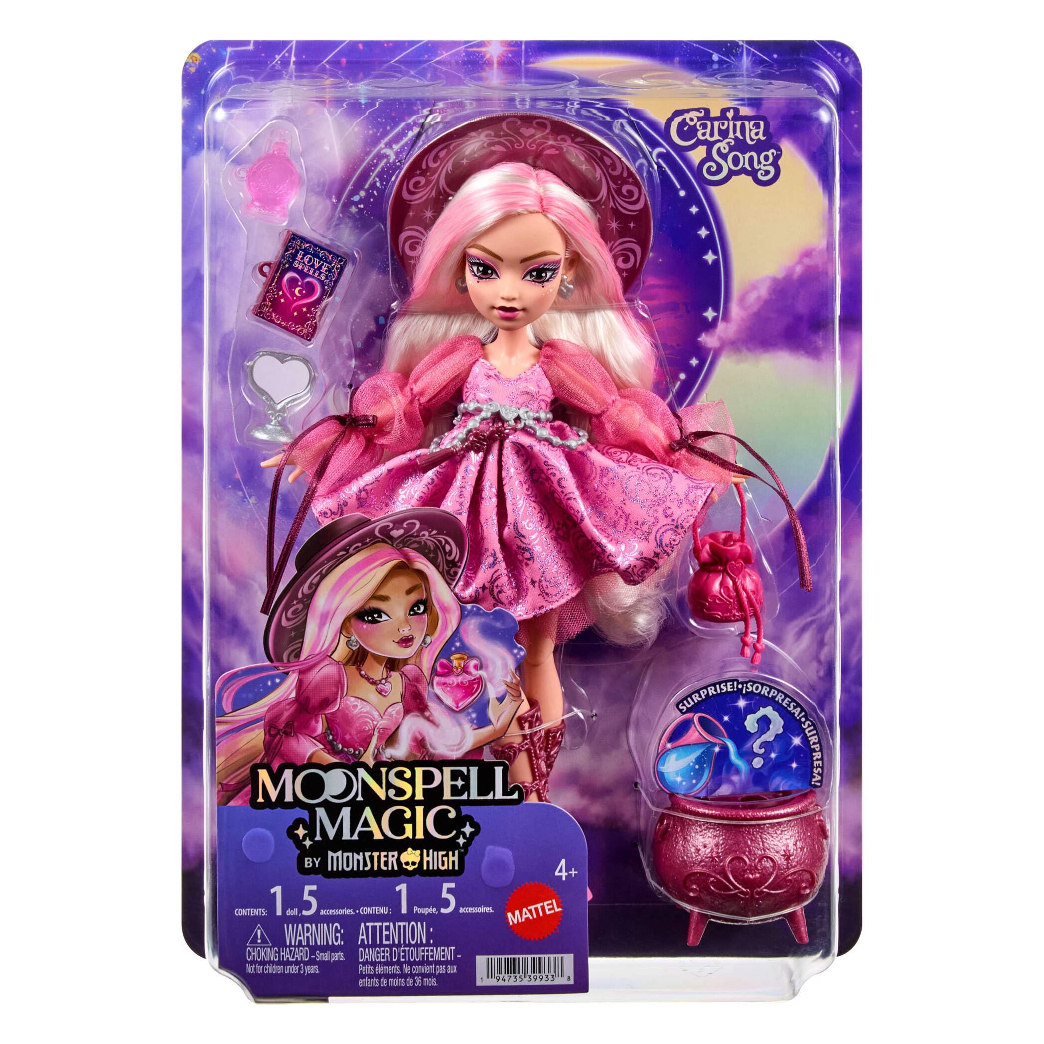 Monster High Moonspell Magic Carina Song Doll - Love Witch | Ages 4+ | Multicolor 6