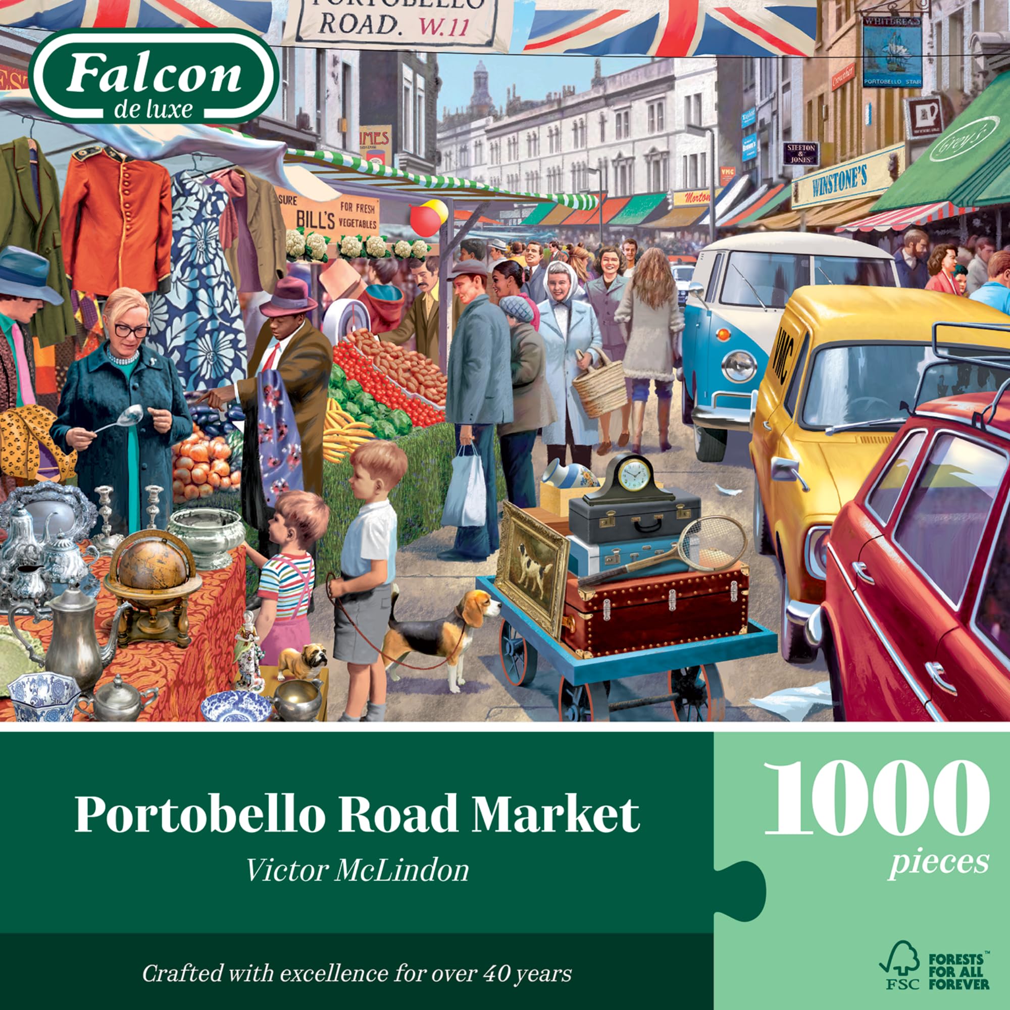 Falcon Portobello Road Market Jigsaw Puzzle - 1000 Pieces | 68cm x 49cm