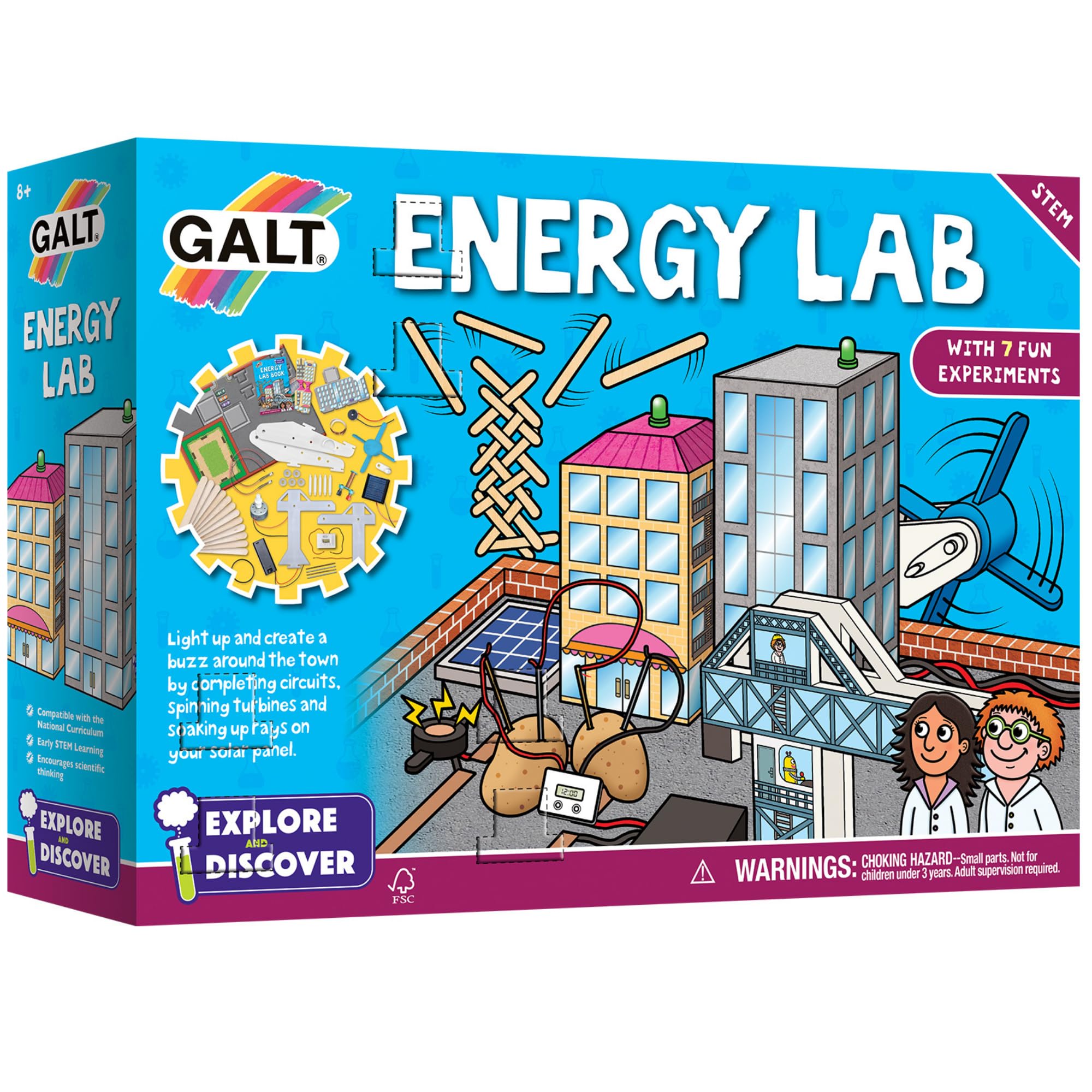 Galt Energy Lab - Explore & Discover Kids Science Kit with 7 Fun Experiments for Ages 8+ 1
