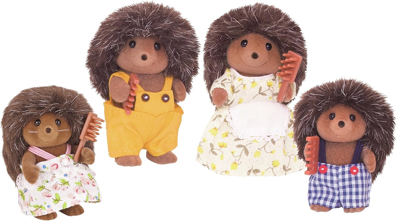 Sylvanian Families Hedgehog Family - 4-Piece Posing Playset with Removable Clothing 1