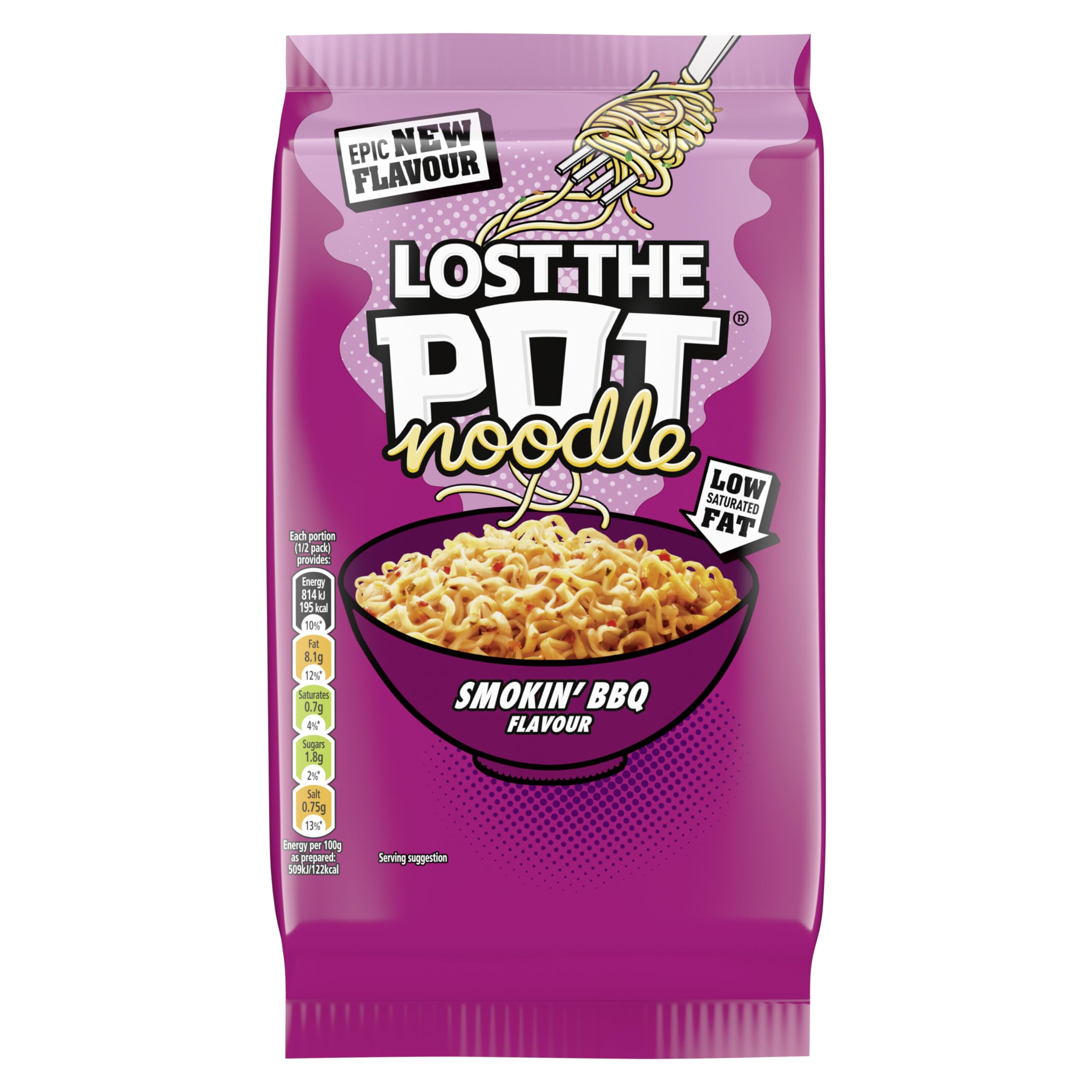 Pot Noodle Smokin’ BBQ Instant Noodles - Low Saturated Fat | 85g Pack of 16 2