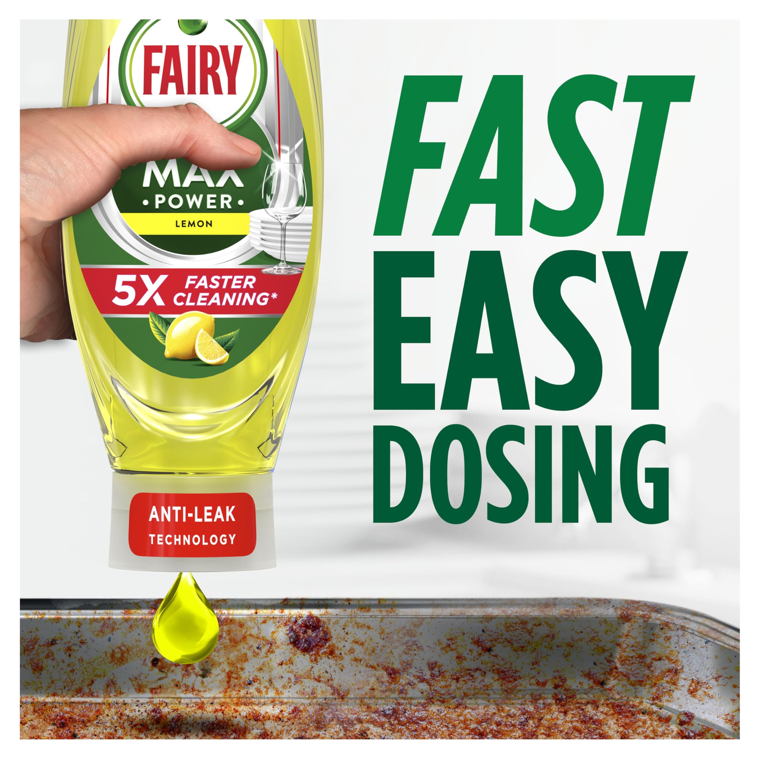Fairy Max Power Washing Up Liquid Lemon 730ML - Easy and Effortless Cleaning 4