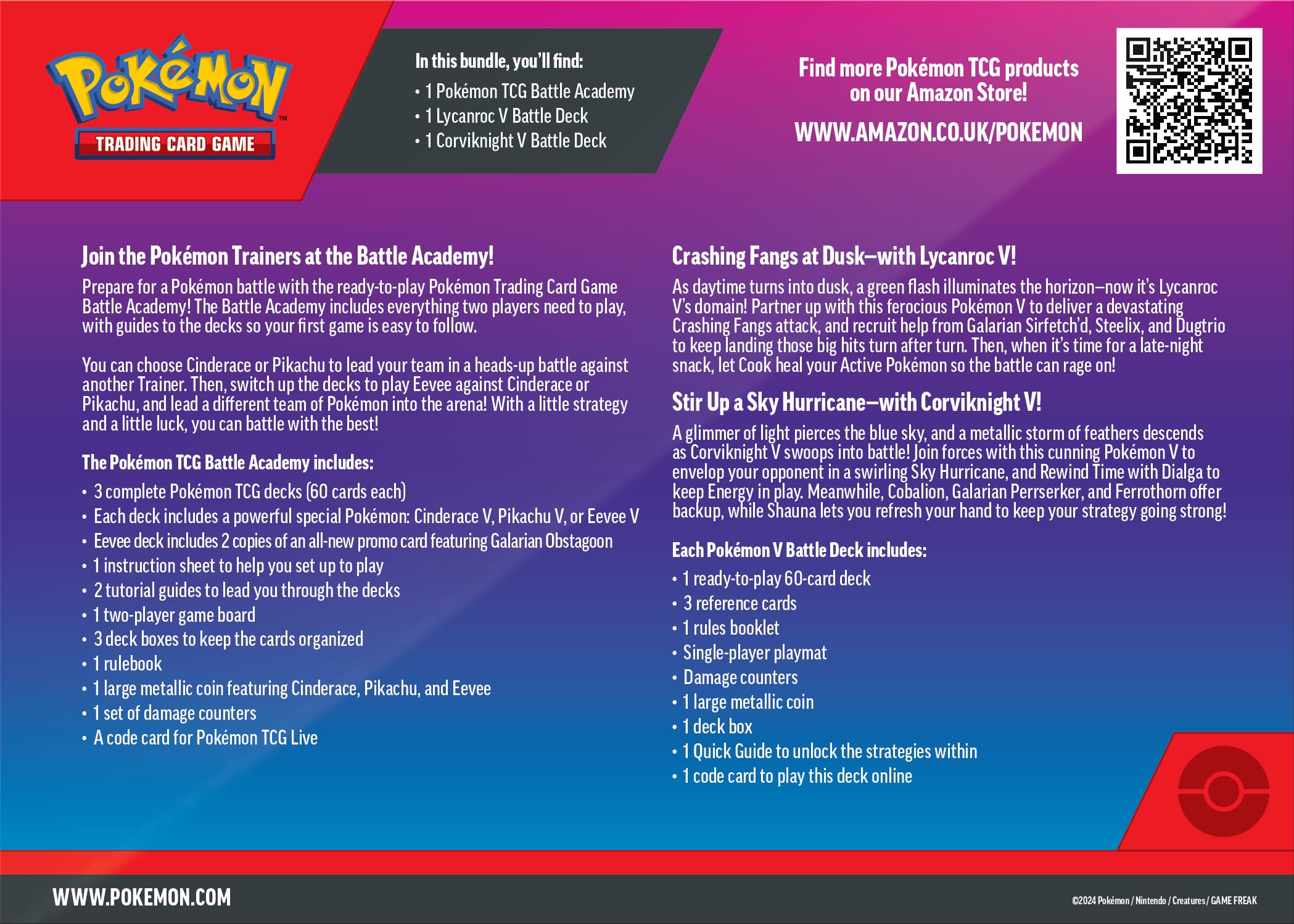 Pokémon Battle Academy & Two V Battle Decks Bundle: Lycanroc V & Corviknight V | Ages 6+ 3