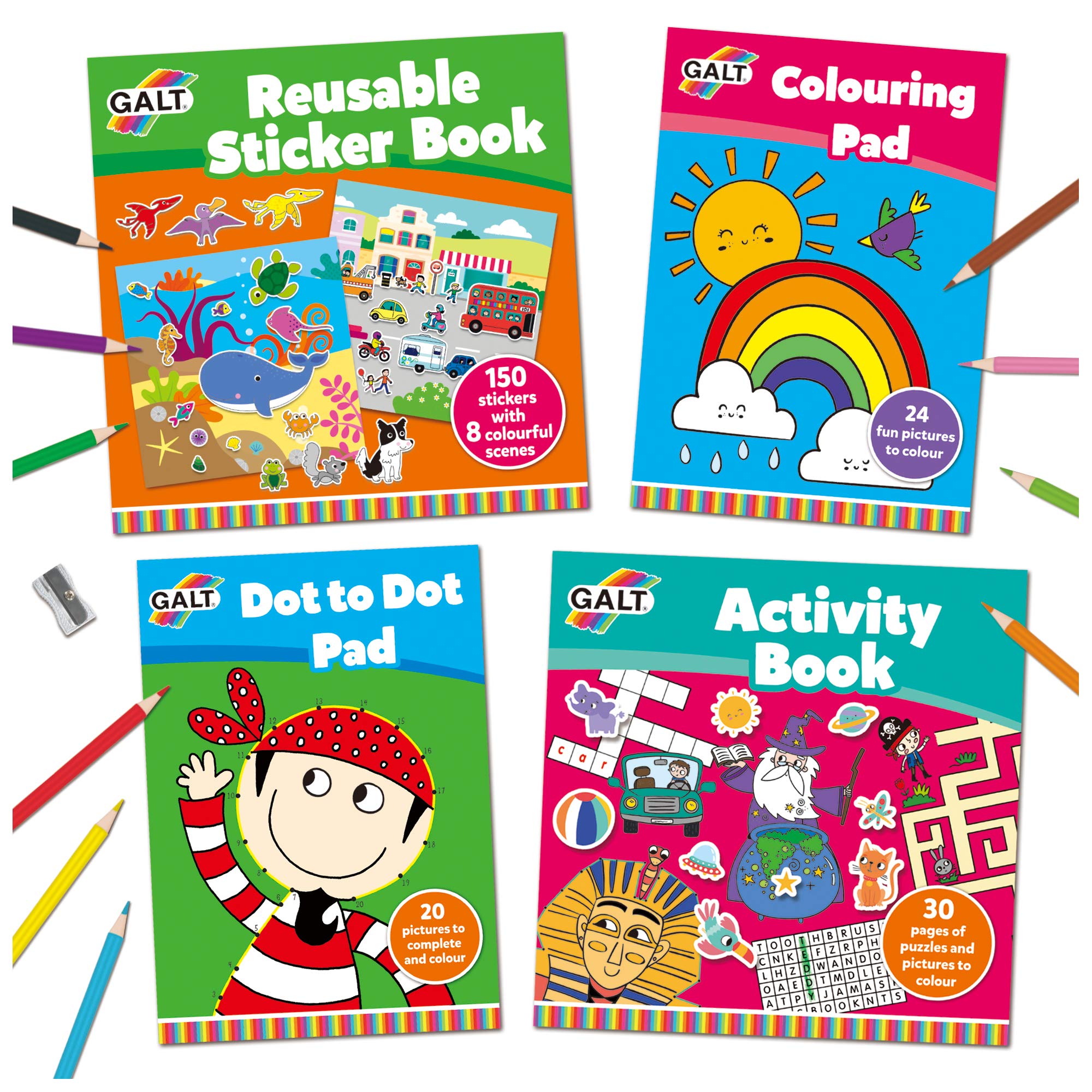 Galt Travel Activity Case - Mess-Free Activities for Ages 3+ | Includes 4 Books & 10 Pencils 5