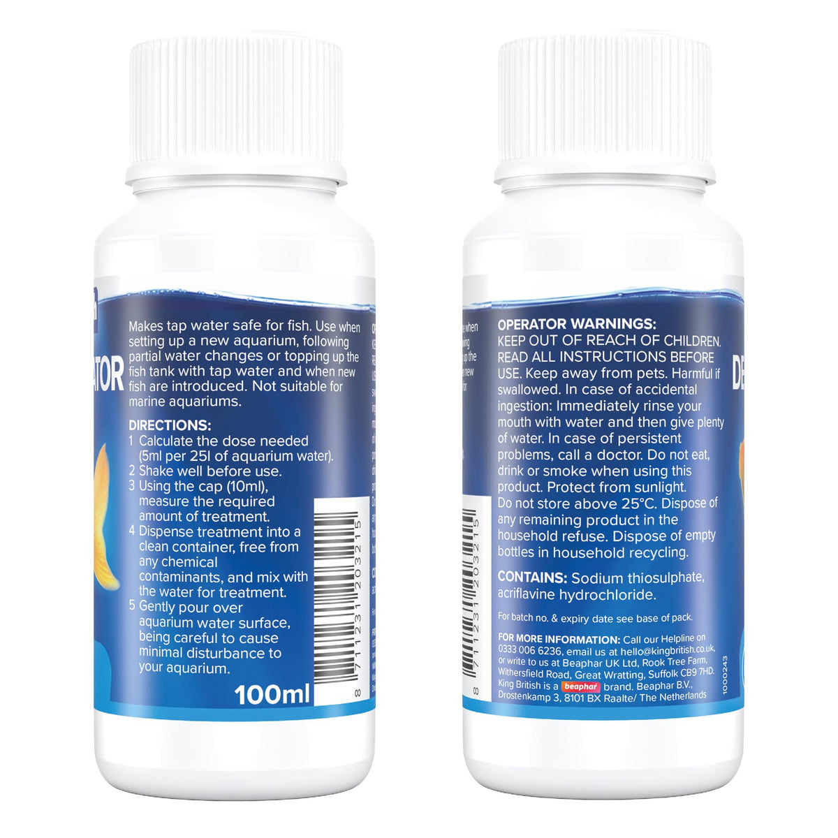King British De-Chlorinator Water Treatment for Fish - 100ml