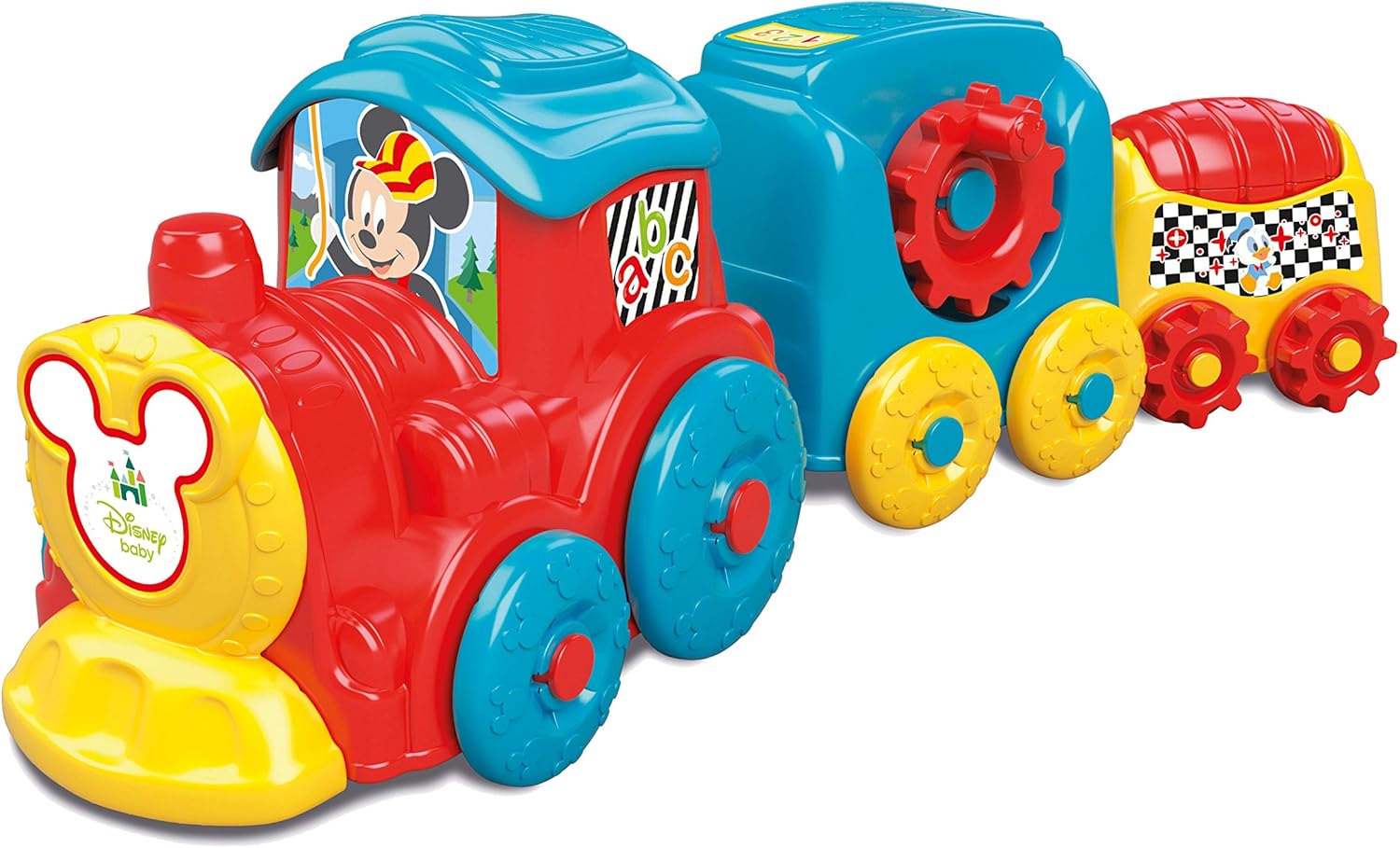 Clementoni Disney Baby Activity Train - Pull-Along Toy with Mechanical Activities for Toddlers 1