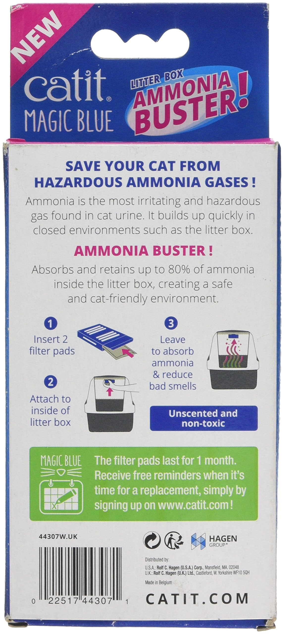 Catit Magic Blue Ammonia Buster Odour Remover | Absorbs 80% Ammonia | Unscented