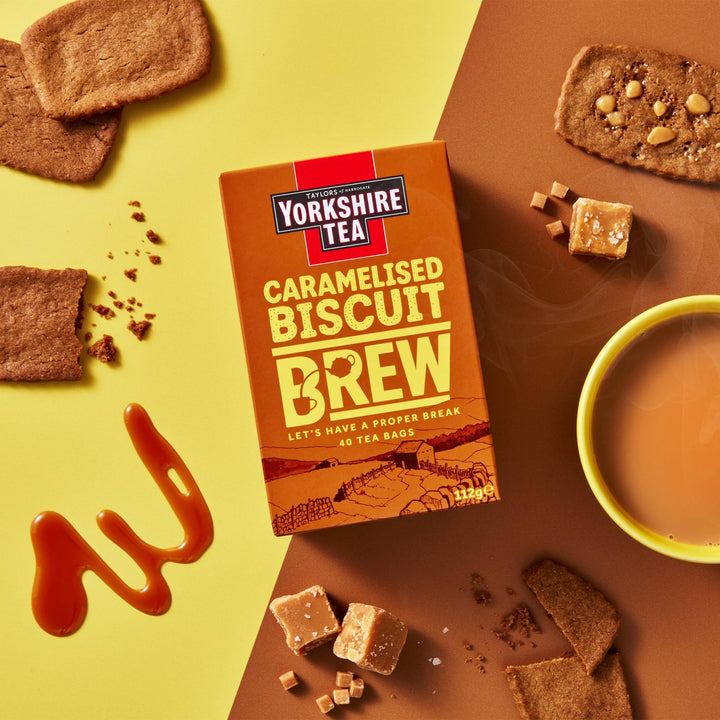 Yorkshire Tea - Caramelised Biscuit Brew Flavoured Tea Bags, 4 Boxes of 40