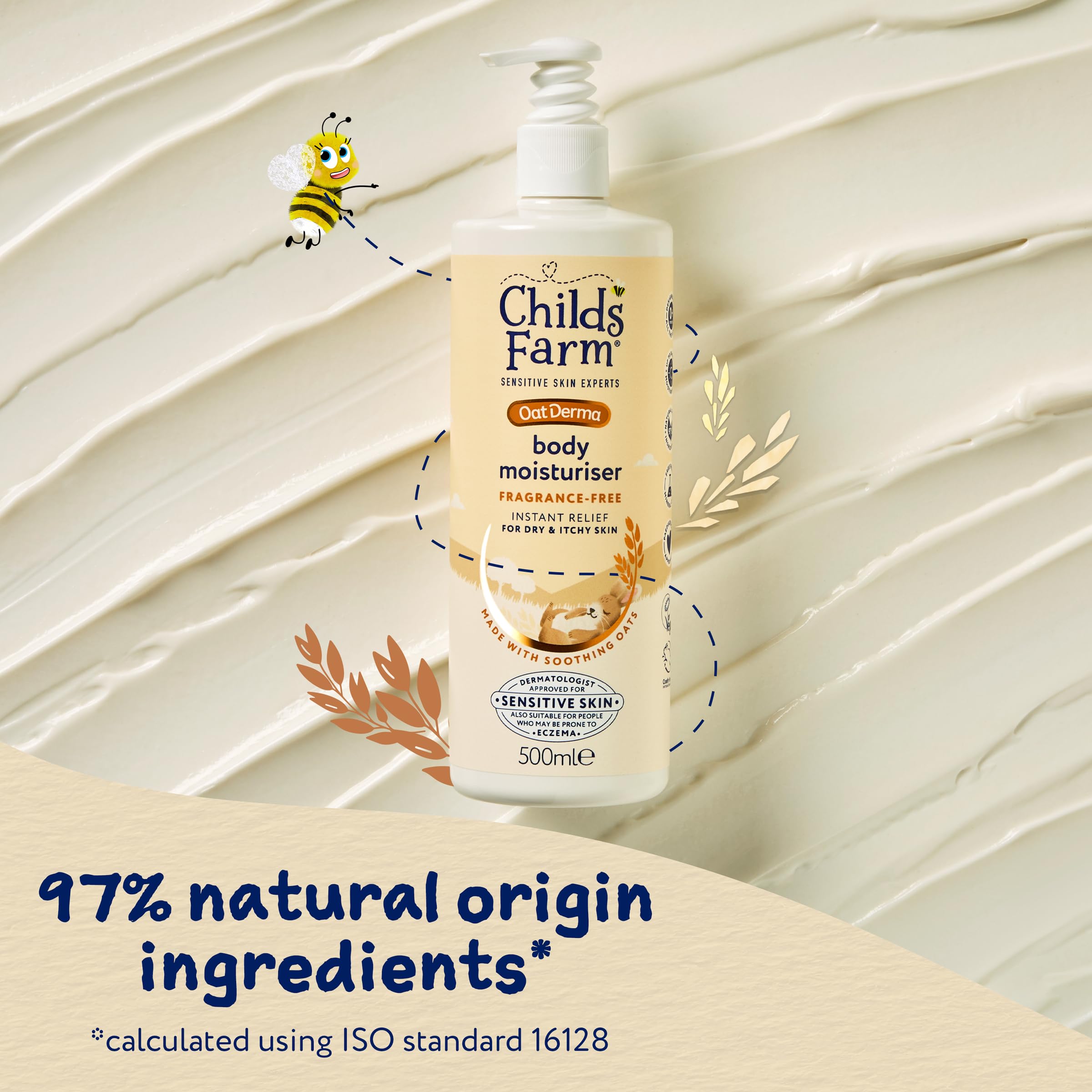 Childs Farm OatDerma Body Moisturiser Cream - Fragrance Free, Soothing Hydration, 500 ml 5