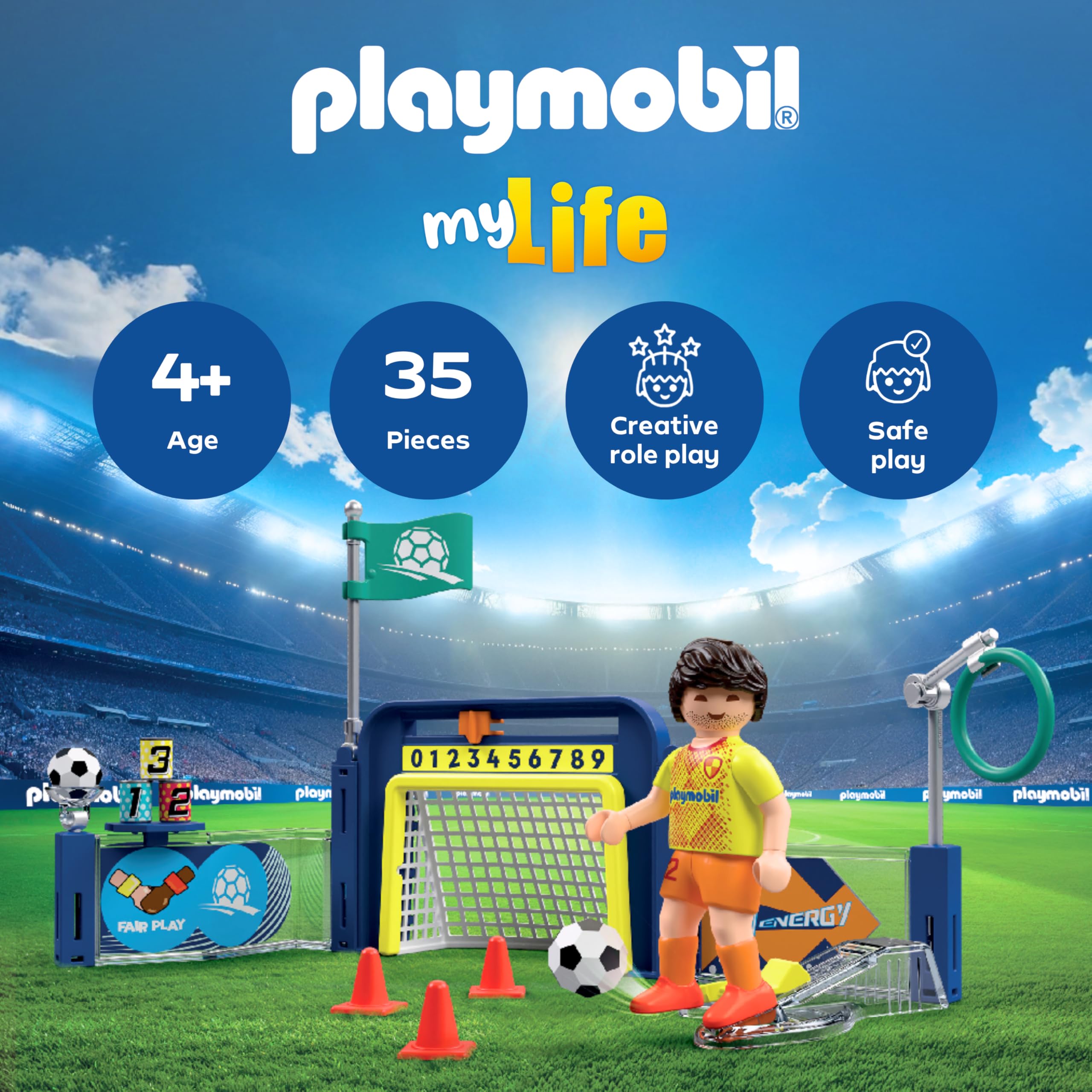Playmobil Soccer Training Station - Target Wall & Shooting Mechanism | Ages 4+ 3