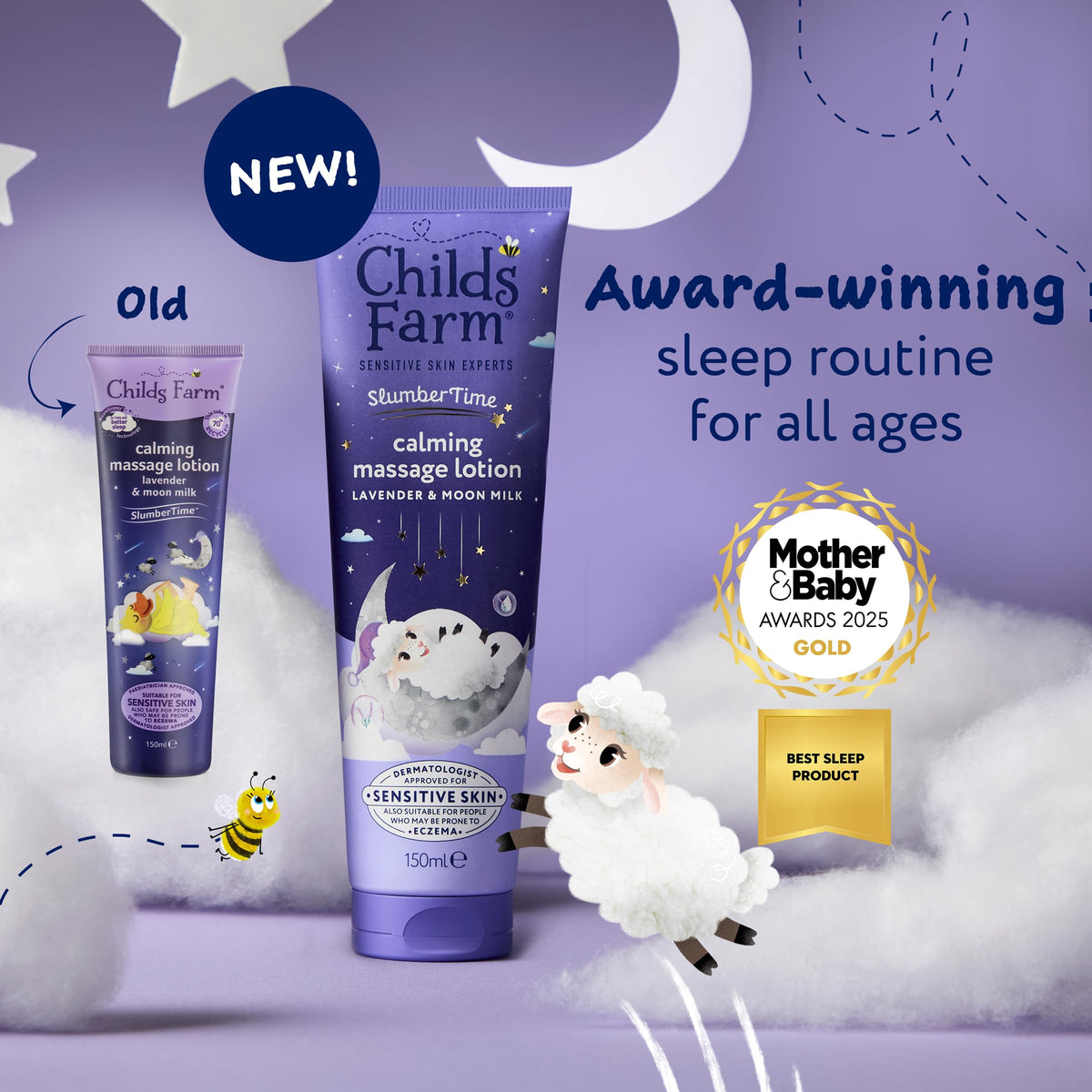 Childs Farm SlumberTime Sleep Calming Massage Lotion - Lavender & Moon Milk, 150 ml