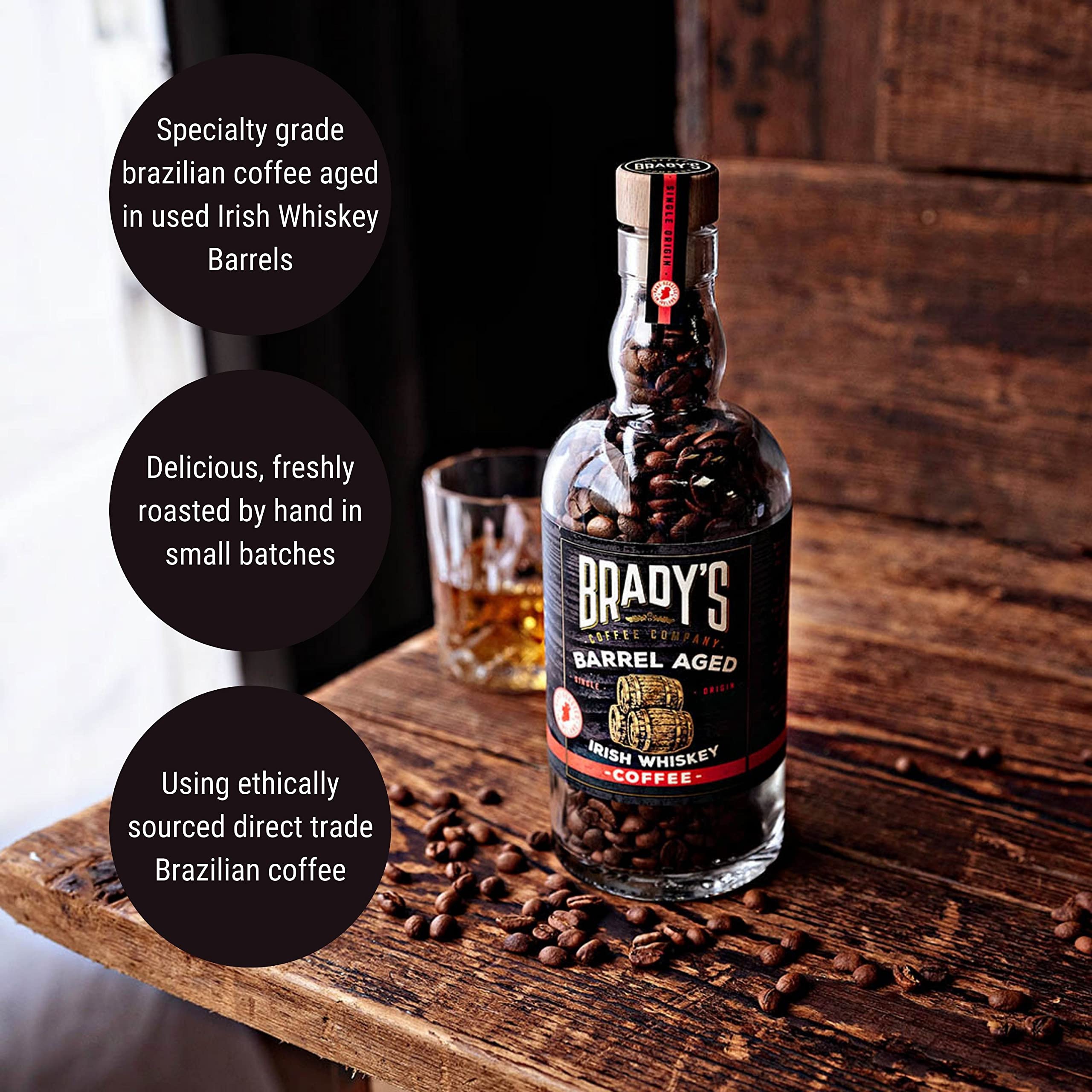 Brady's Irish Barrel Aged Whole Bean Coffee - 180g Medium Roast 10