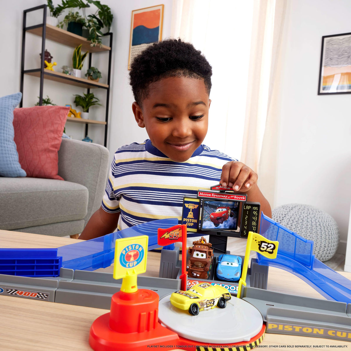 Mattel Disney Pixar Cars Piston Cup Stunting Speedway Set - Tongue-Out Lightning McQueen | Ages 4+