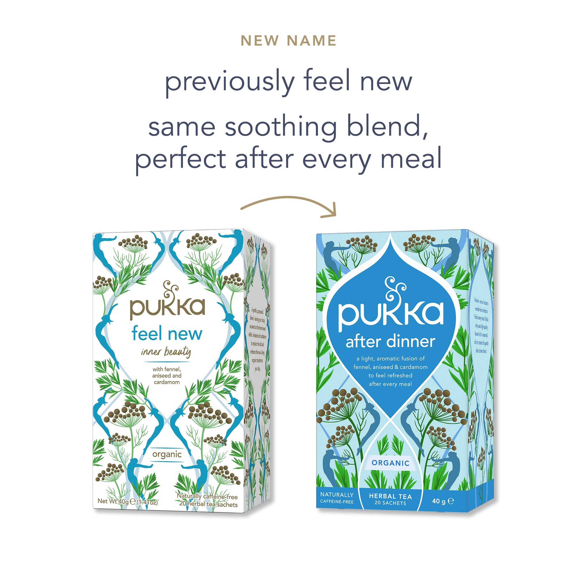 Pukka Herbs Feel New Organic Herbal Tea - 20 Count (Pack of 4) | 80 Teabags Total