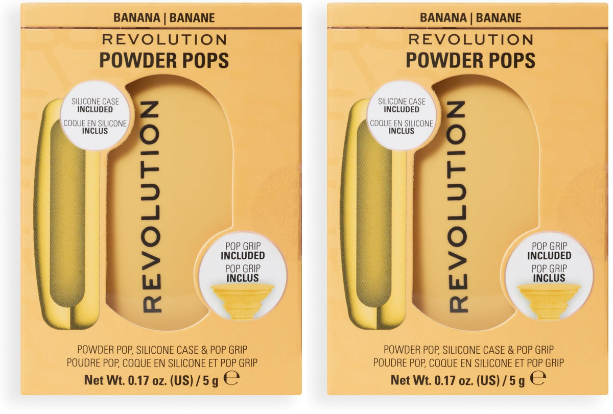 Revolution Powder Pops Powder Compact - Shine Control, Banana, 5 g, Pack of 2