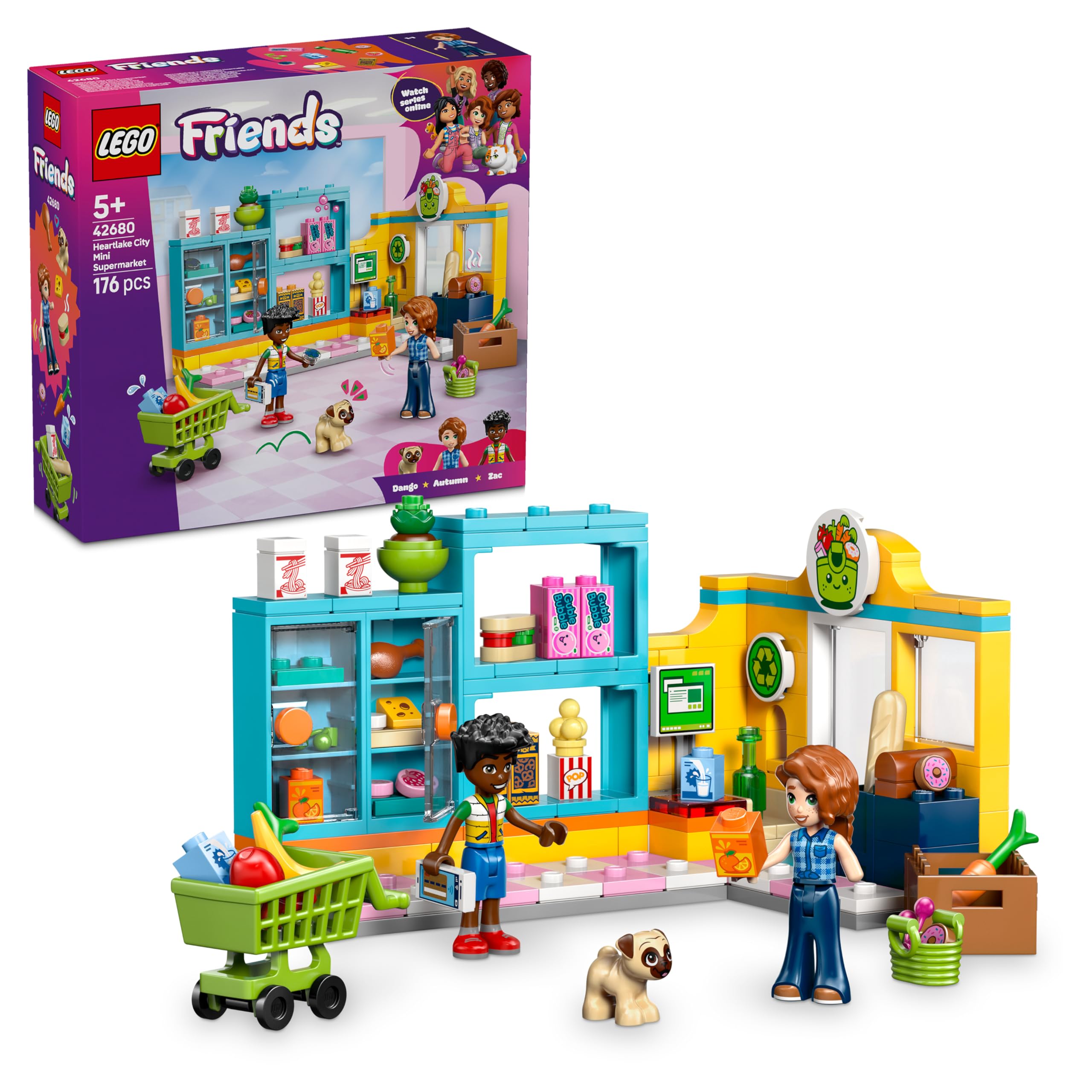 LEGO Friends Heartlake City Mini Supermarket Playset | Ages 5+ | Includes 2 Mini Dolls & Dog