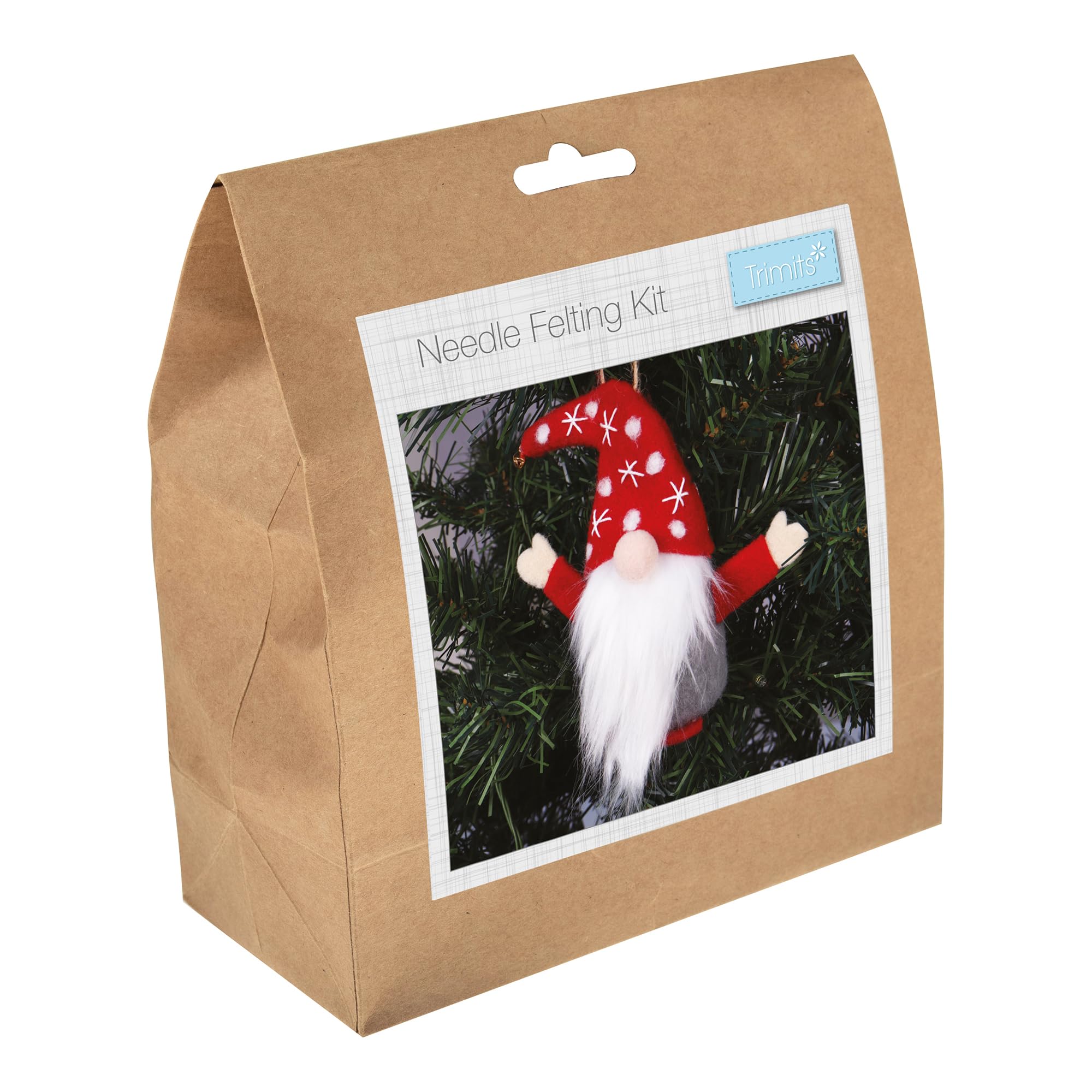 Trimits Needle Felting Craft Kit - Gonk Christmas Design with Wool, Needle & Instructions 1