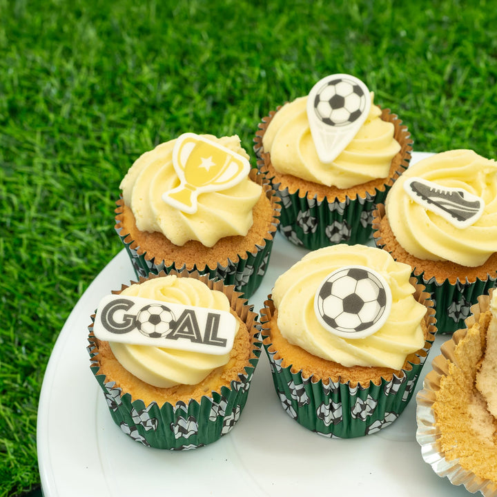 Culpitt - Football Sugar Decorations 32 Pack Edible Cupcake Toppers