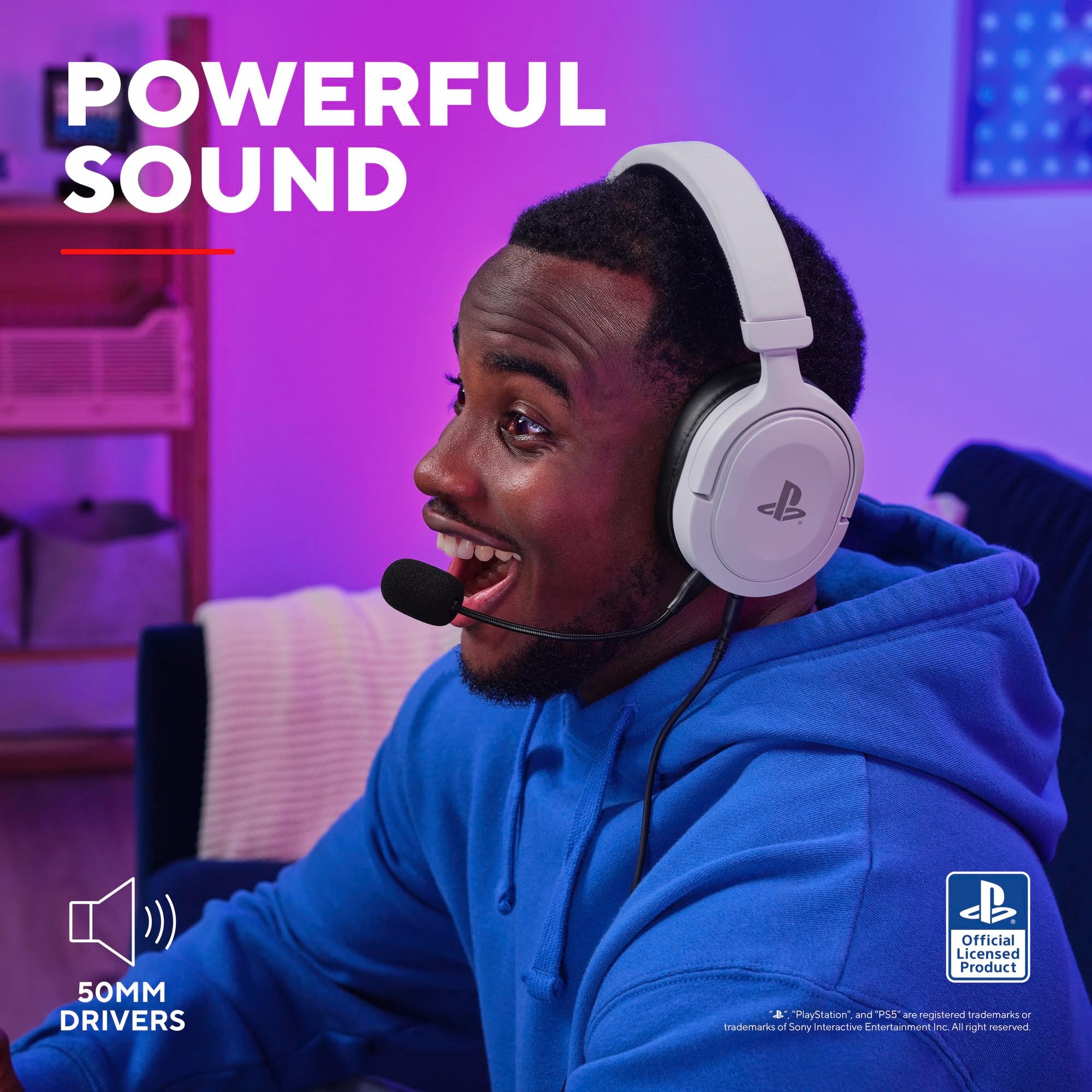 Trust Gaming GXT 498W Forta Officially Licensed PS5 Gaming Headset with 50mm Drivers & Detachable Mic 4