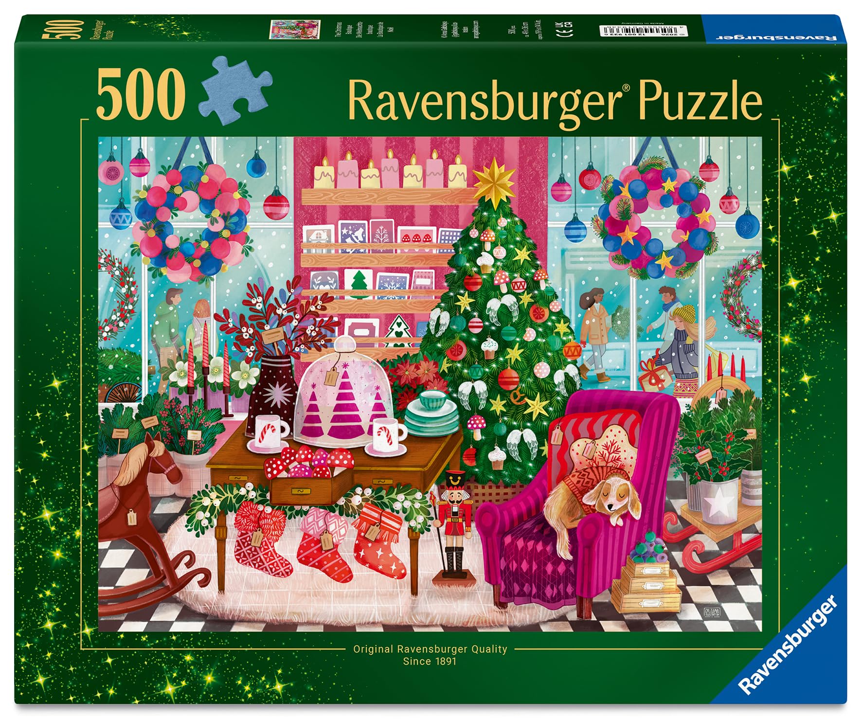 Ravensburger Christmas Shop Jigsaw Puzzle - 500 Pieces | Festive Scene | 49x36cm