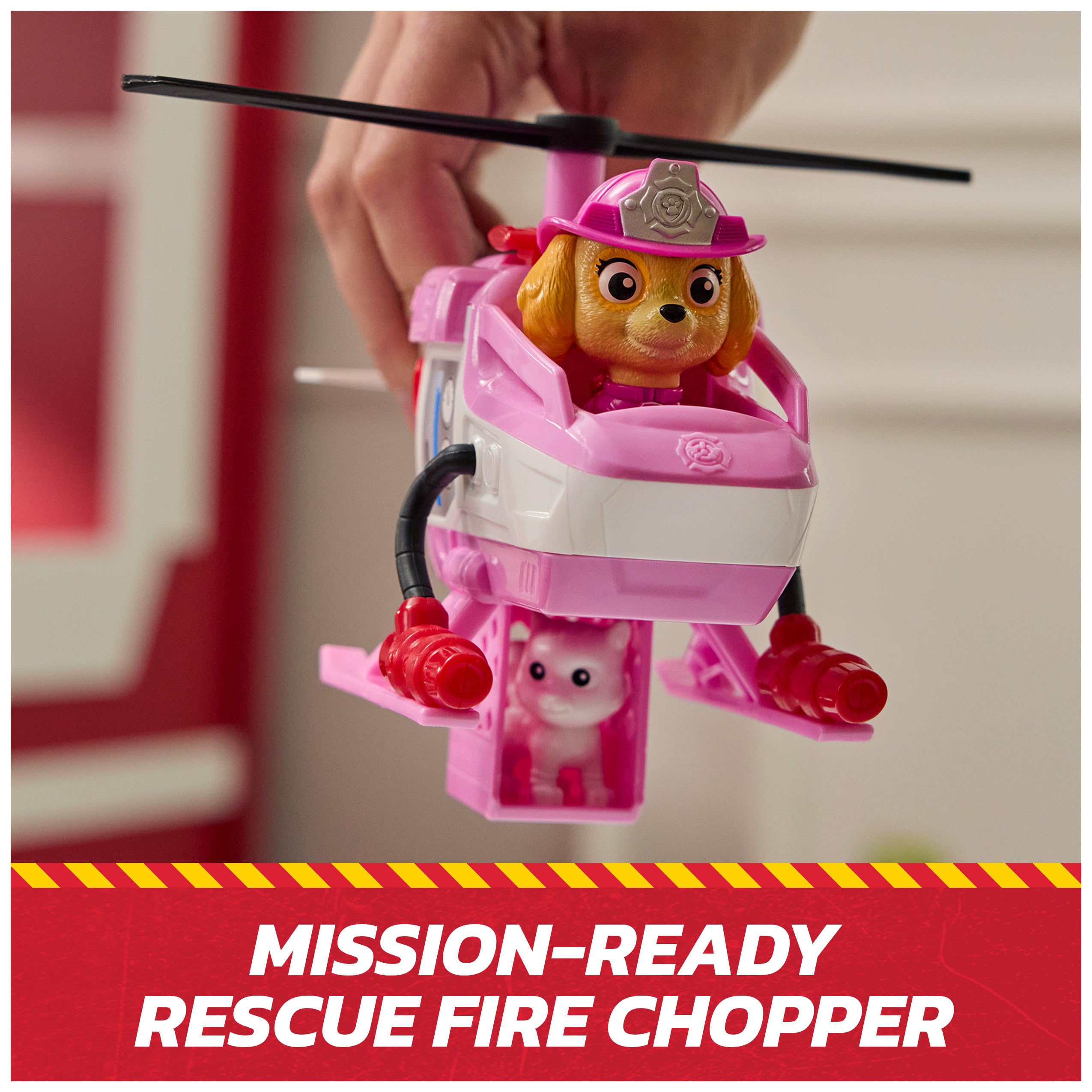 Paw Patrol Skye Rescue Fire Chopper Playset with Action Figure and Kitty Friend | Ages 3+