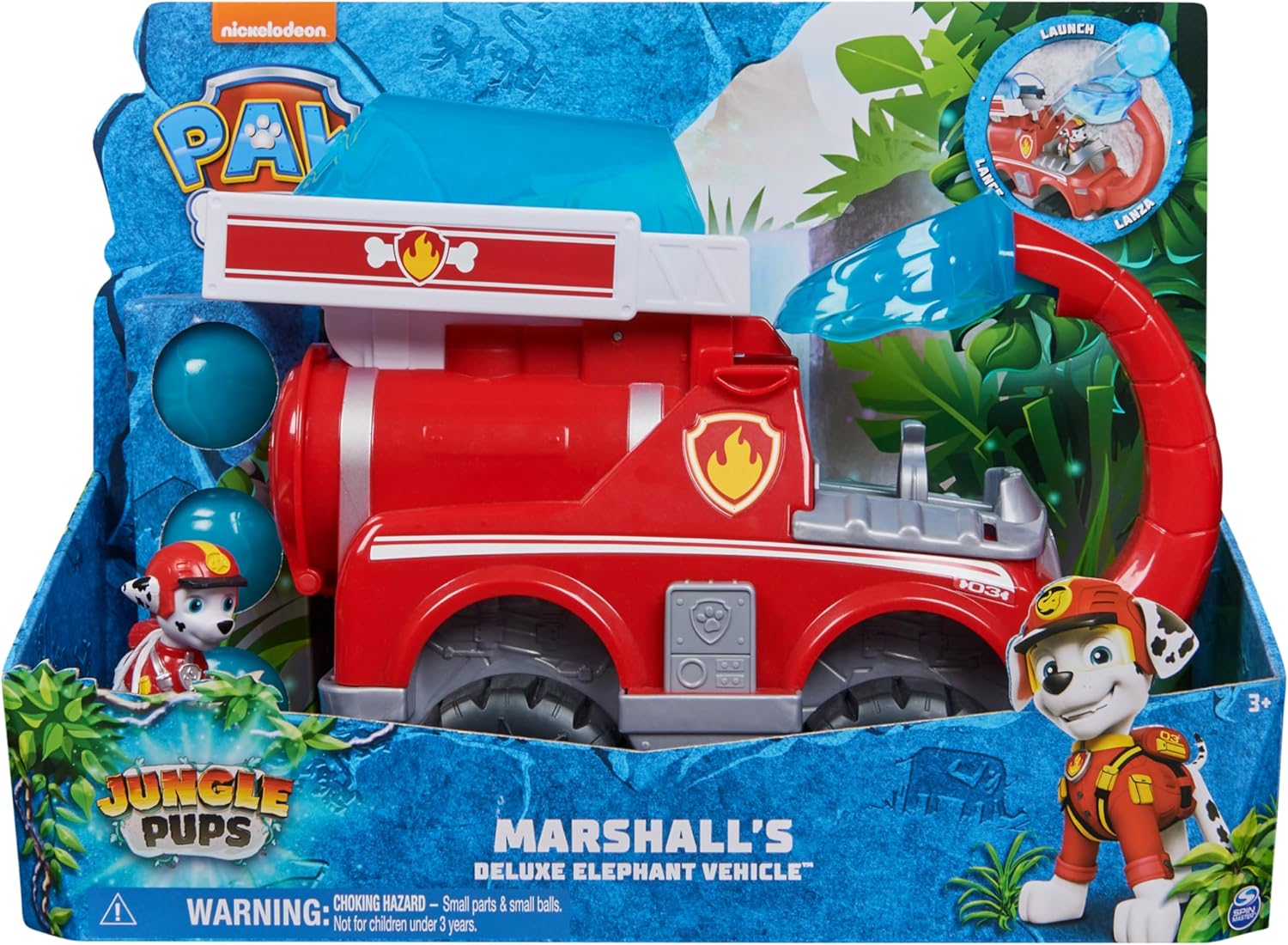 Paw Patrol Jungle Pups Marshall’s Deluxe Elephant Vehicle with Projectile Launcher - Action Playset for Kids 2