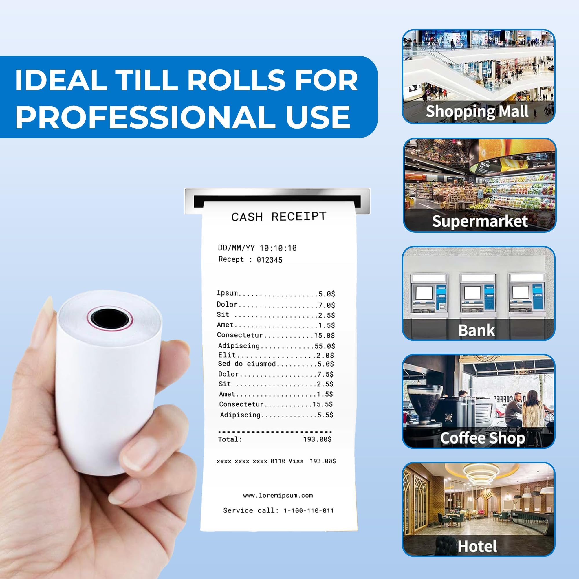 Double Dragon Thermal Receipt Paper Rolls - 20 Pack, 57 x 40mm for Credit Card PDQ Machines 6