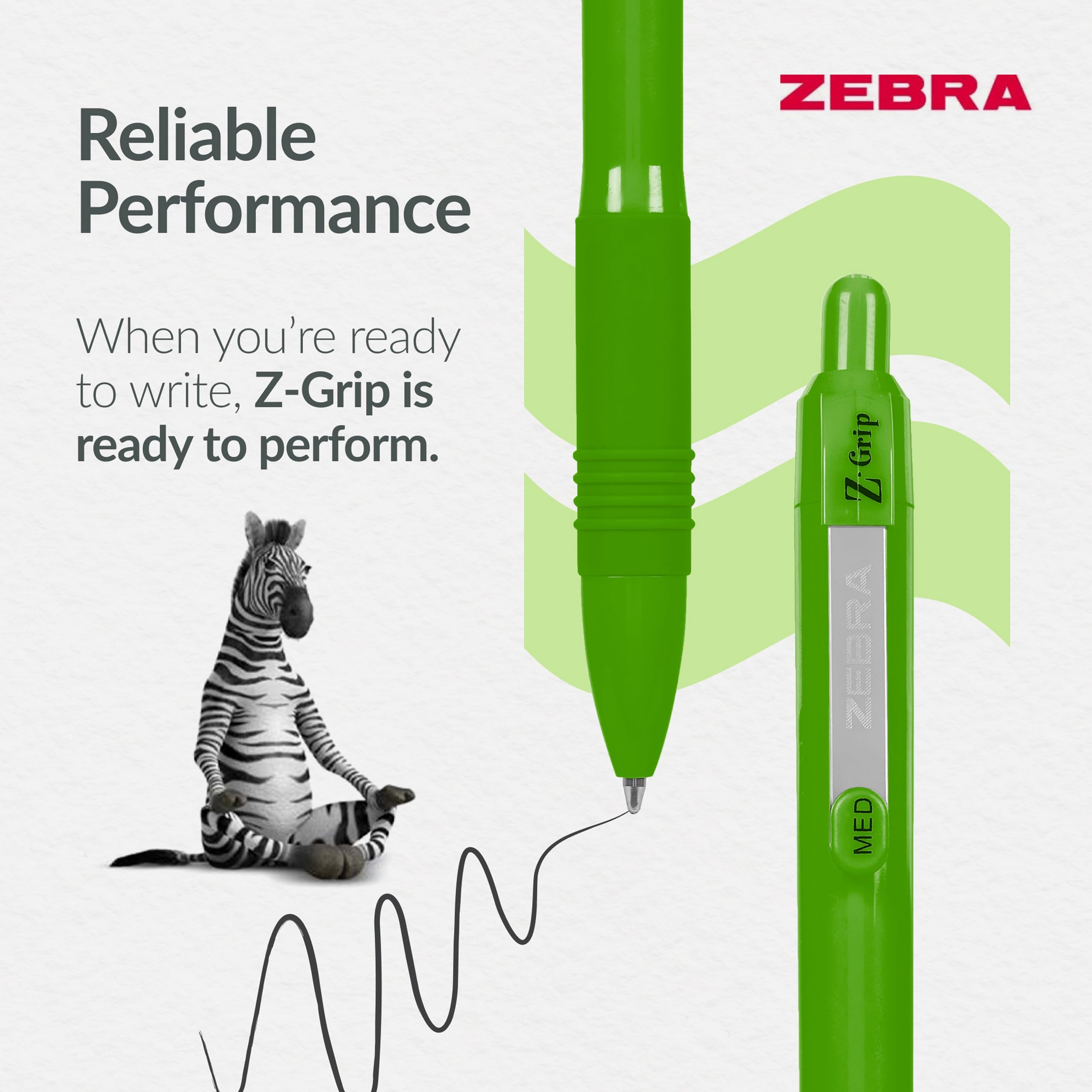 Zebra Pen Z GRIP Smooth Ballpoint Pens - Black Ink, Rainbow Barrel, 1mm Medium Point, 7 Pack 4
