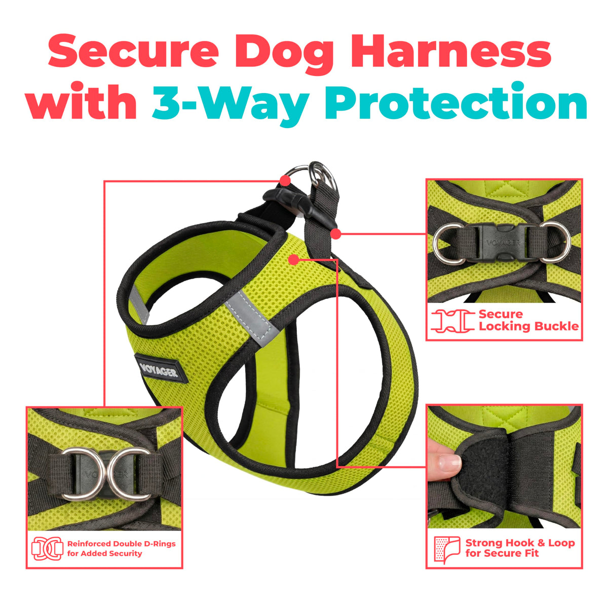 Best Pet Supplies Voyager Step-In Air Mesh Cat Harness - XXXS, Lime Green/Black Trim