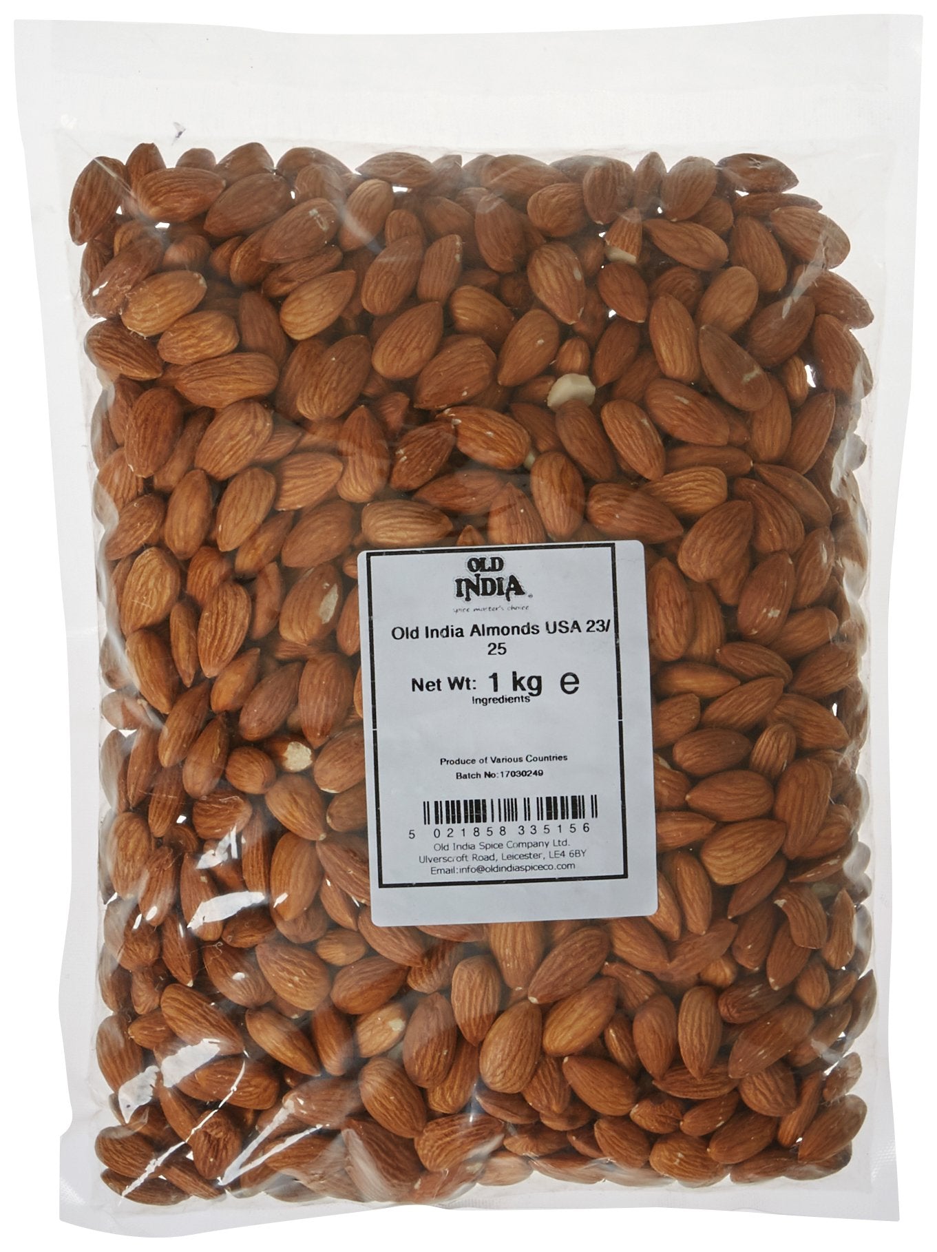 Old India Raw Almonds - 1kg Natural, Additive & GMO Free Nuts