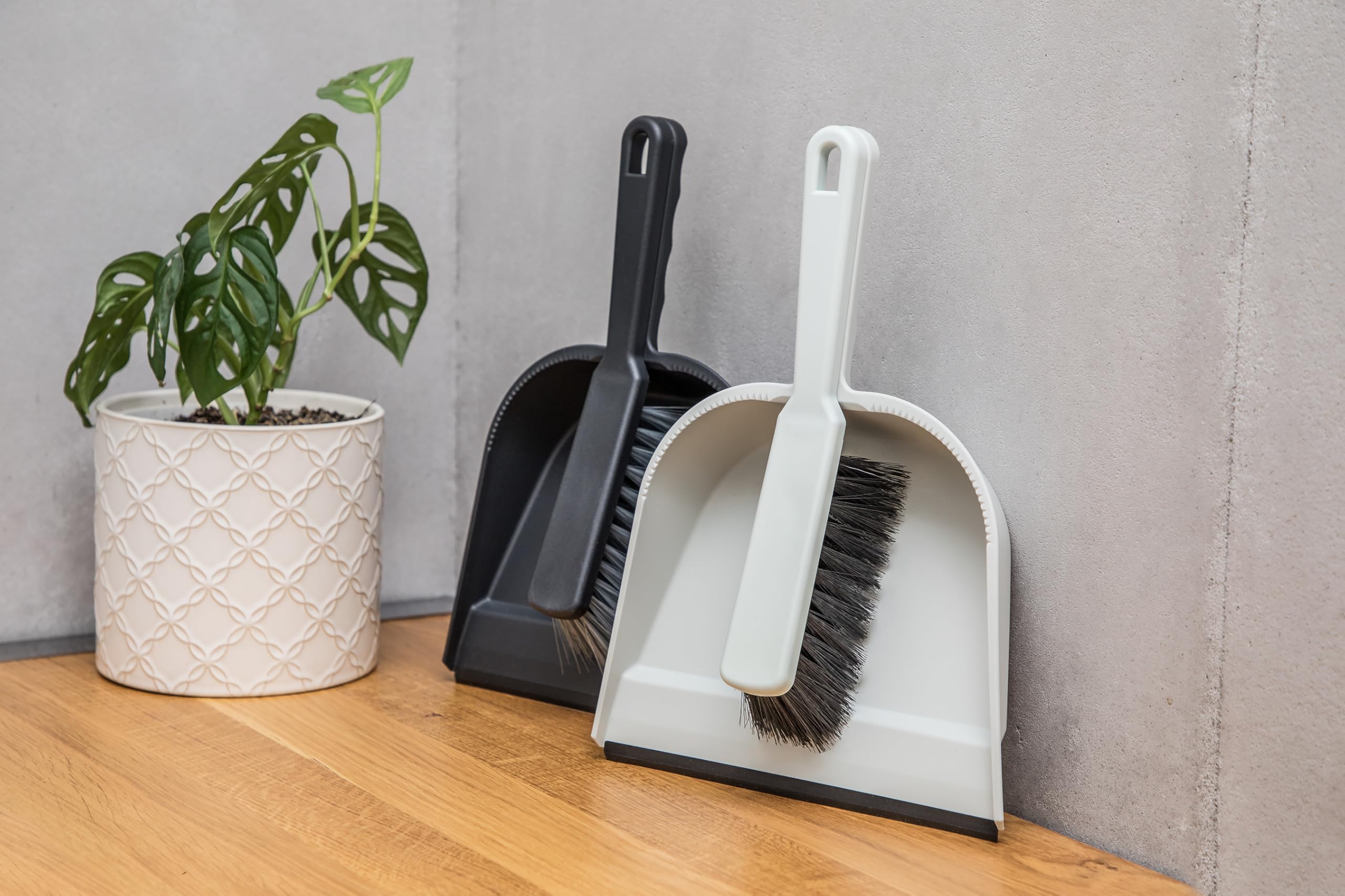 YORK Hand Brush and Shovel with Rubber - Dustpan and Broom Set with Click System 4