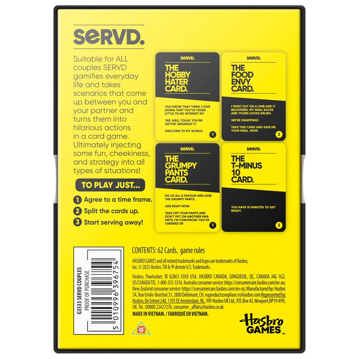 Hasbro SERVD Kids vs Parents Edition Card Game - 77 Cards, Ages 8+