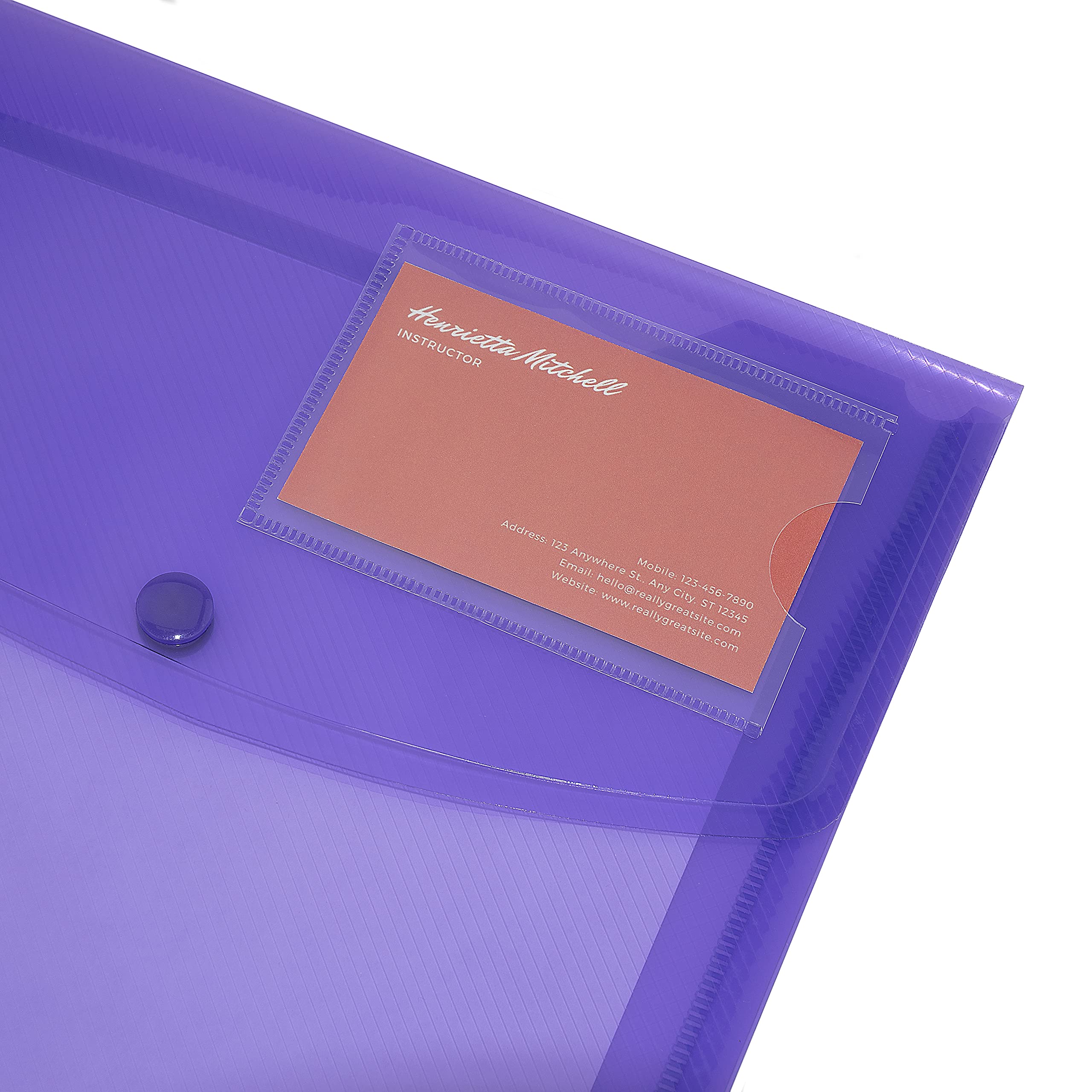 RAPESCO 1681 A4 ID Popper Wallets - Assorted Bright Transparent Colours, Pack of 10 4