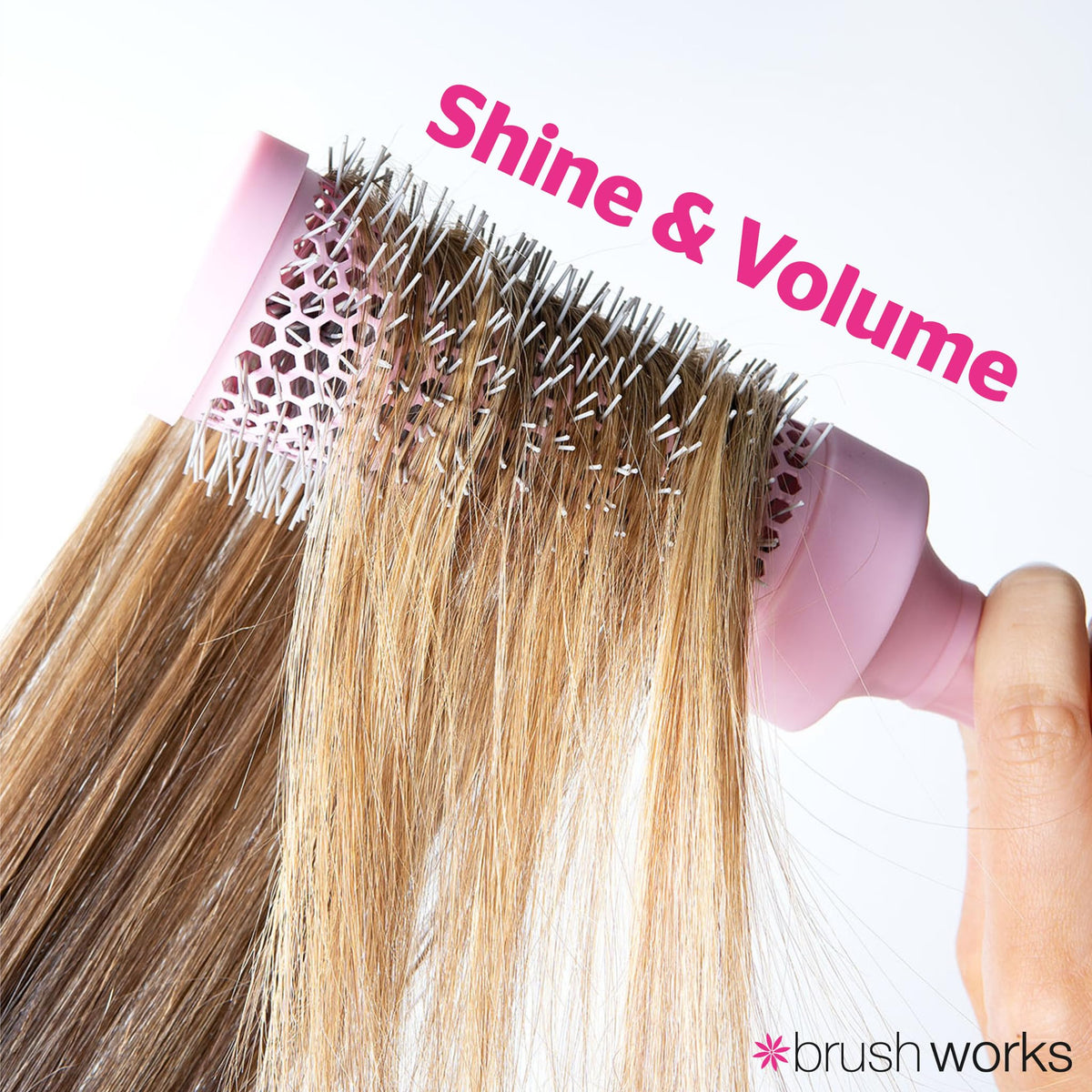 Brushworks Radial Vent Brush - Medium, Ceramic Barrel, Heat Resistant, Pink 3