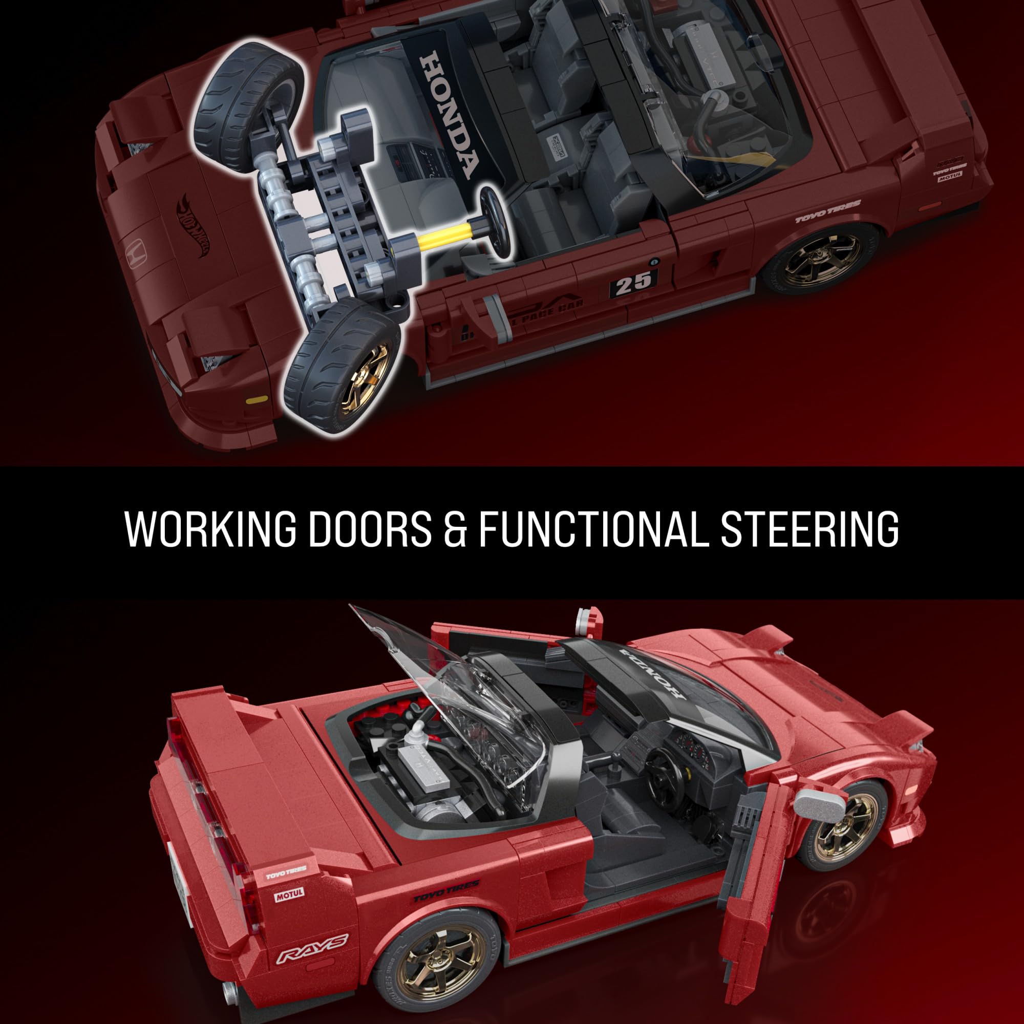 Mattel Brick Shop Hot Wheels Elite Series '90 Acura NSX Building Set -