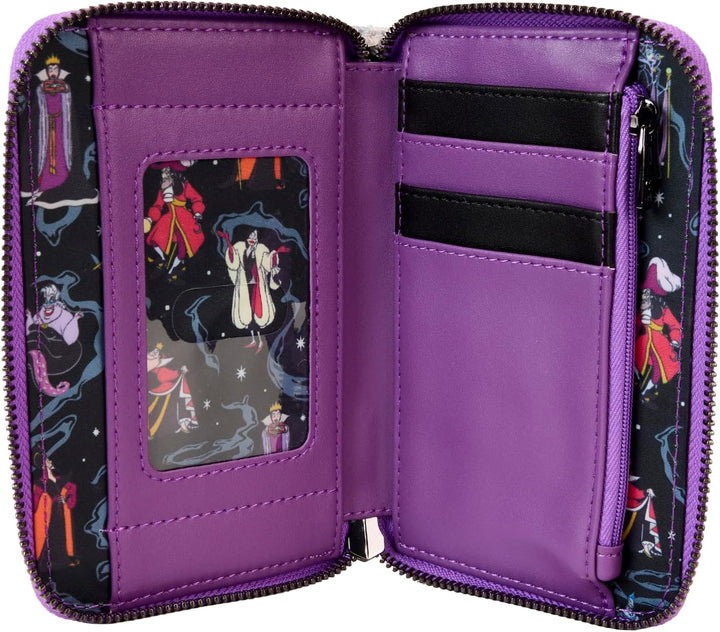 Loungefly Disney Villains Iridescent Zip-Around Wallet (WDWA3178)