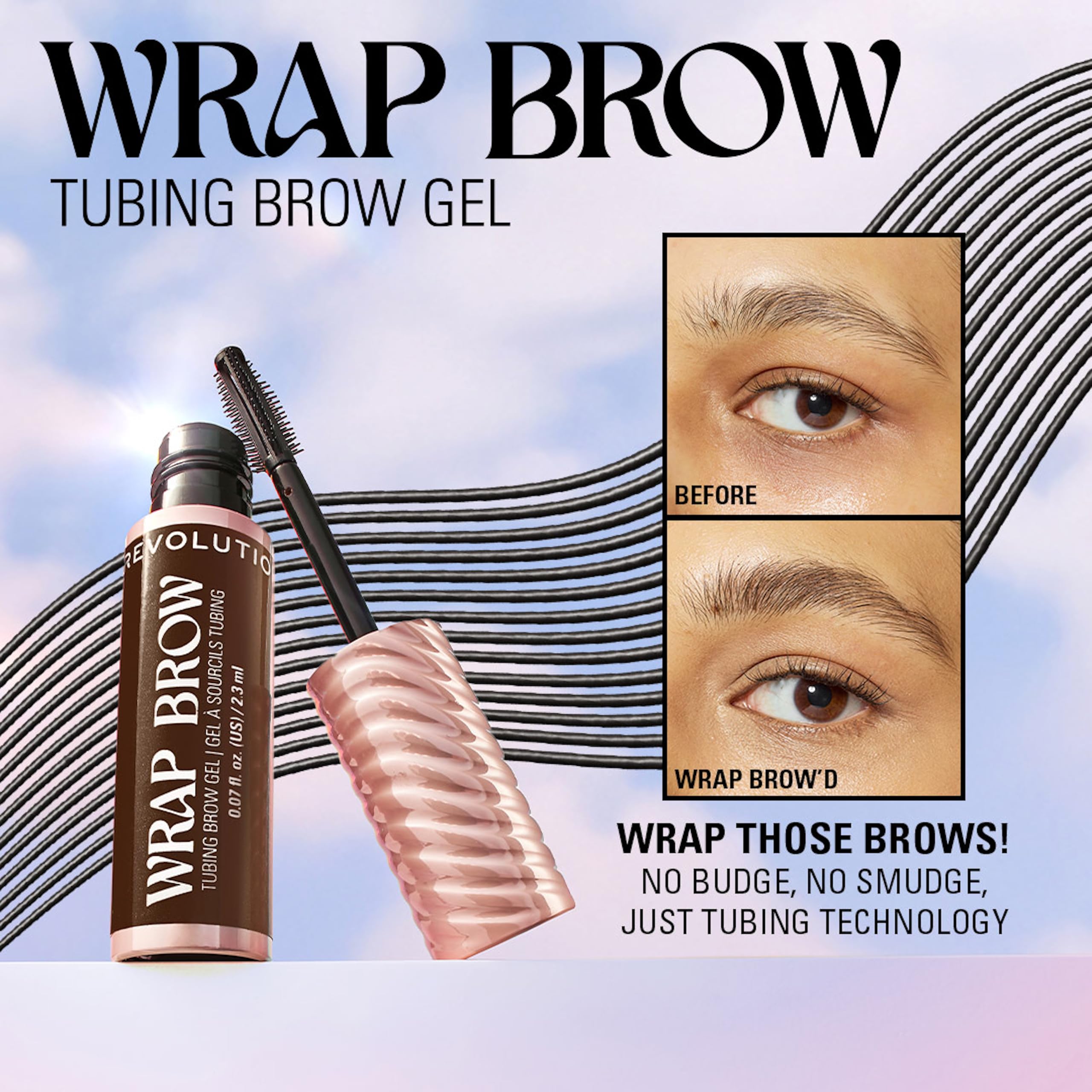 Revolution Beauty London Wrap Brow Tubing Gel - Shape & Sculpt, Dark Brown | Water-Resistant | 2.3 ml 3