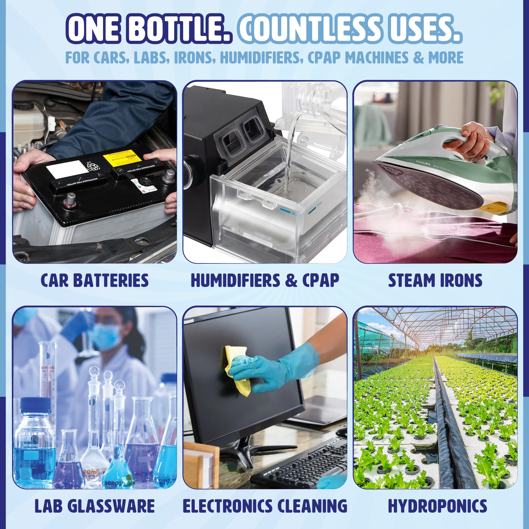 Pure Safe Deionised Water - 1 Litre Mineral-Free Liquid for Appliances & Batteries 6
