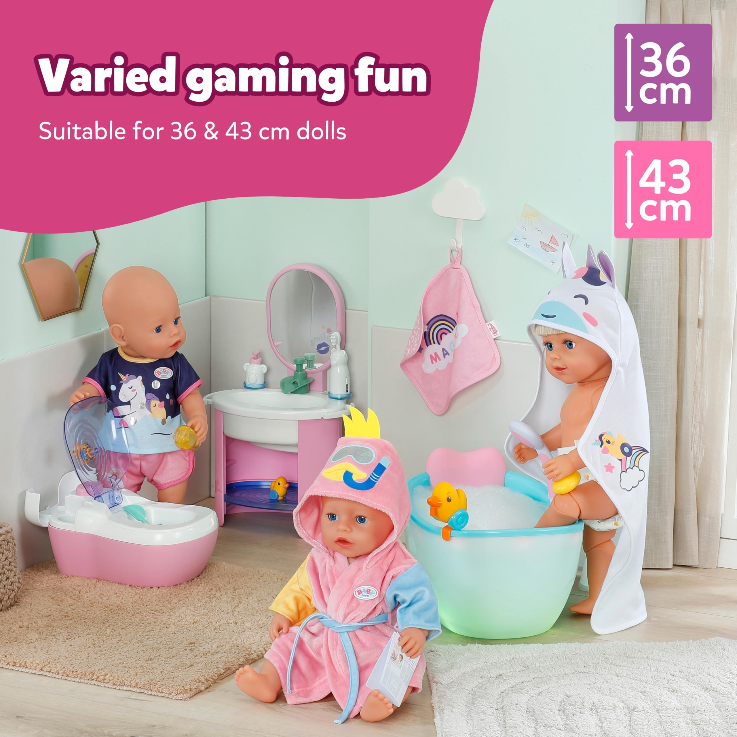 BABY born Toilet - Doll Toilet with Flushing Sounds, Toilet Song & Accessories 15