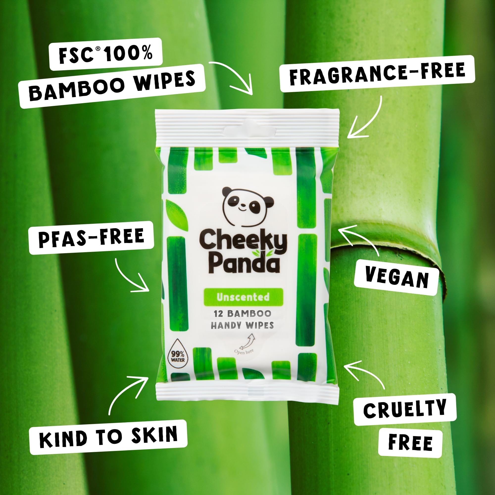 The Cheeky Panda Bamboo Hand Wipes - 12 Packs of 12 Travel Wipes | 144 Count Total 7
