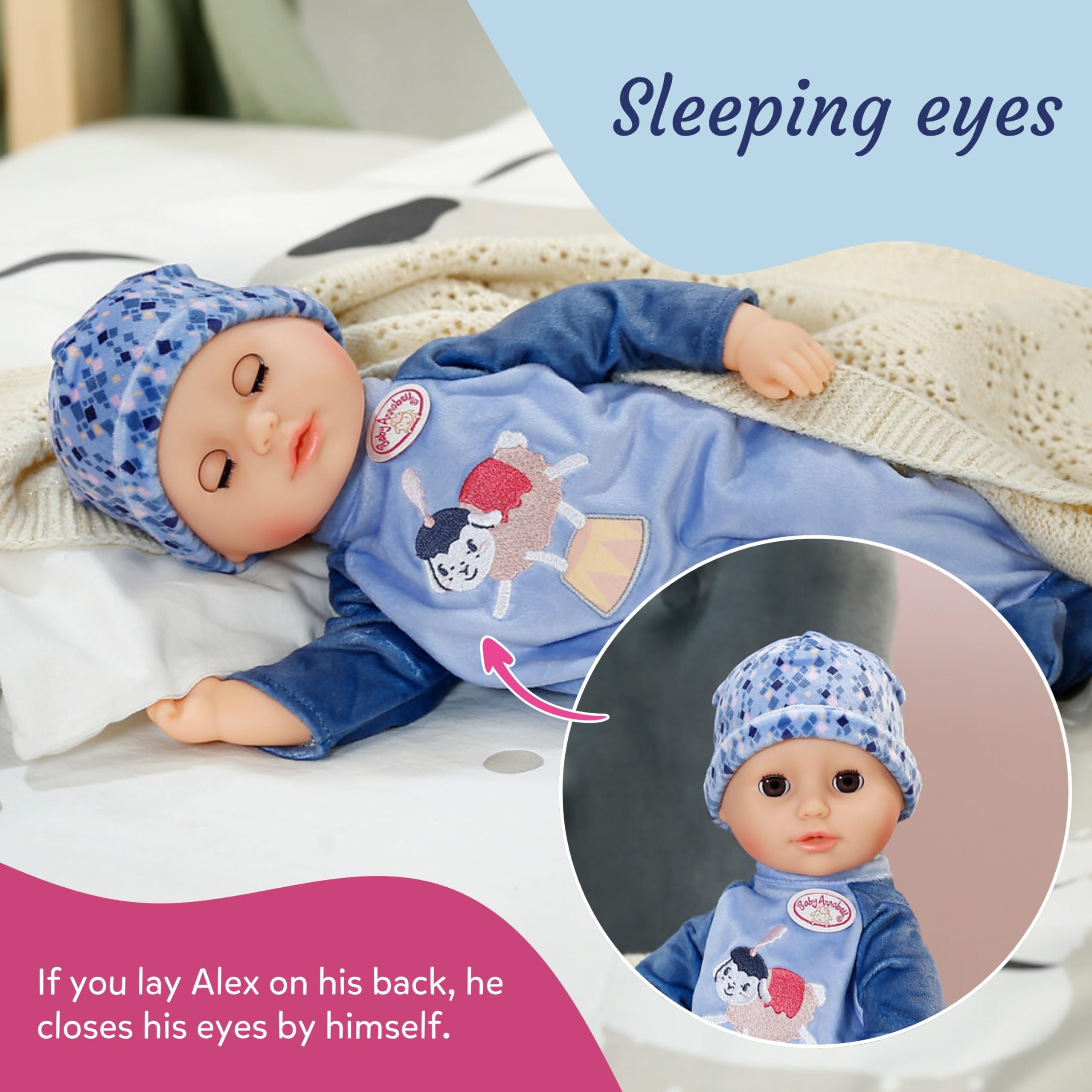 Baby Annabell Alex Soft 36cm Baby Doll with Sleeping Eyes - Ideal First Doll for Toddlers 1+ 5
