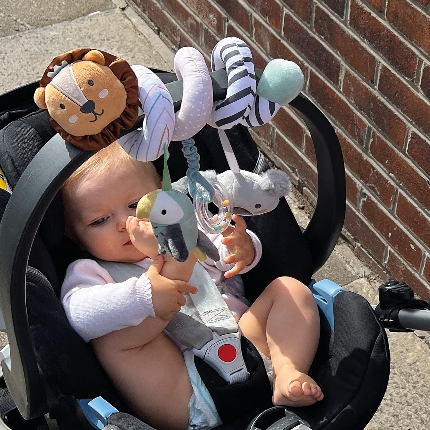 Nuby Animal Adventures Activity Spiral - Sensory Pram Toy for Babies 0-3 Years 5