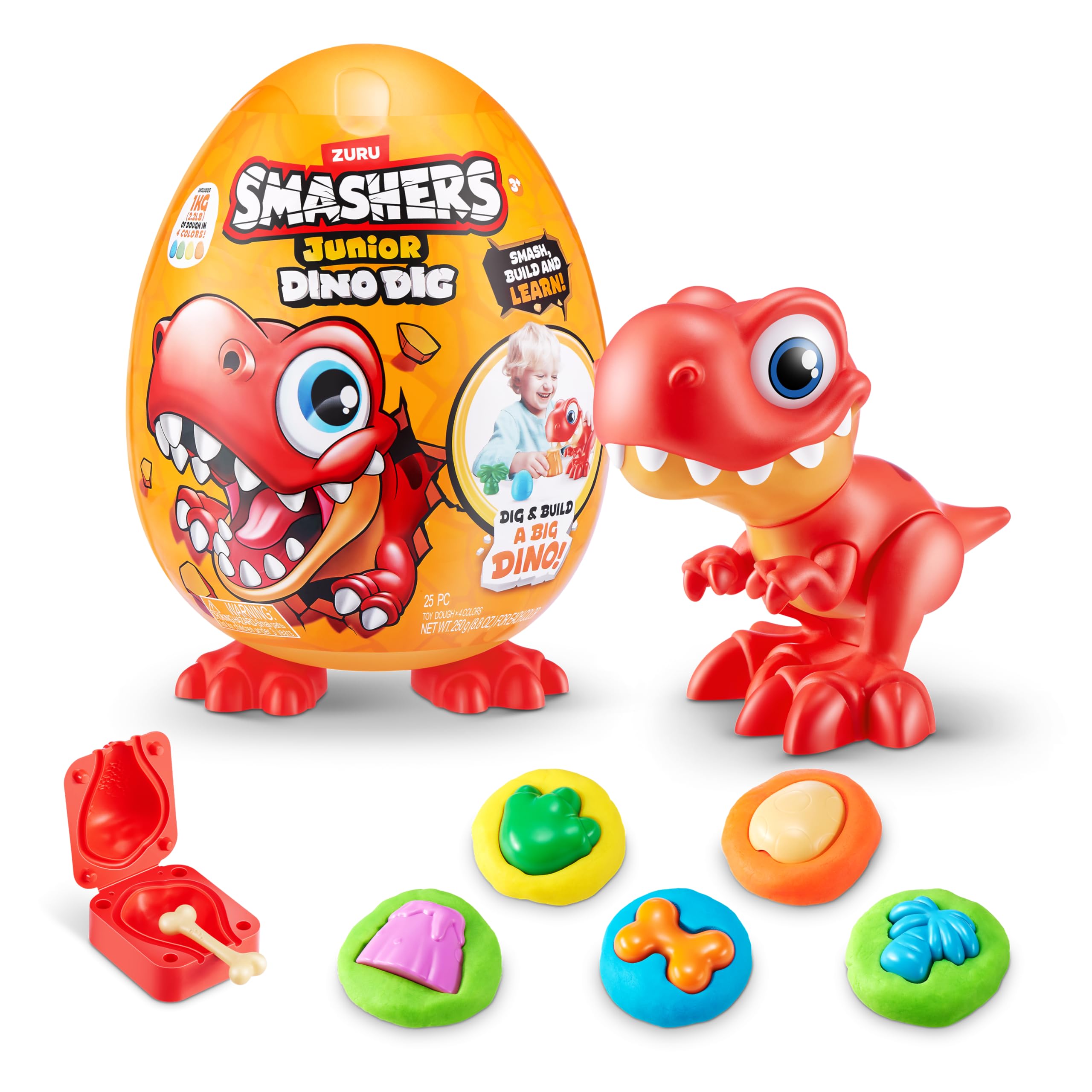 Smashers Junior Dino Dig Large Egg - T-Rex Buildable Dino Playset for Toddlers 18m+ 1