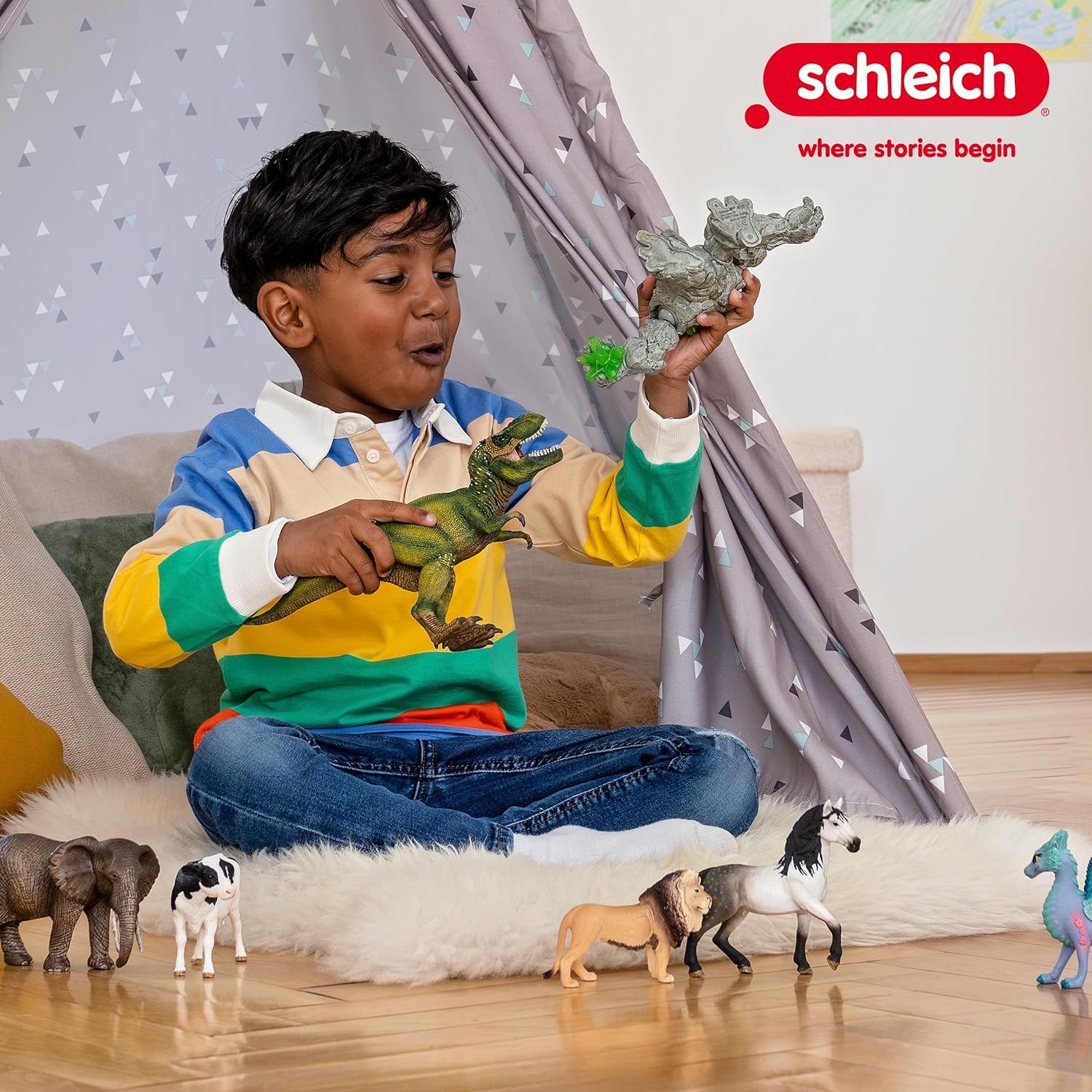 Schleich Horse Club Horse Box with Mare and Foal Playset - 34 Pieces | Ages 5+ 8