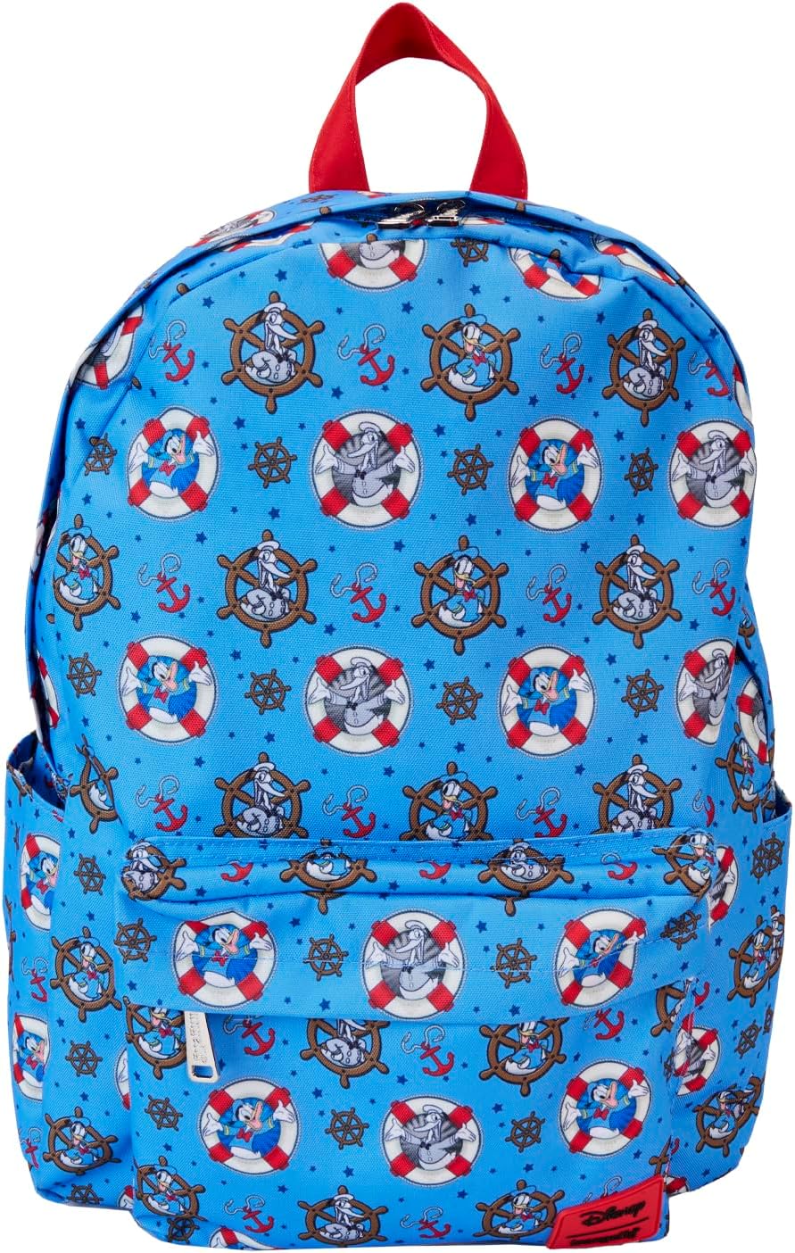 Loungefly Disney Donald Duck AOP 90th Anniversary Kids Nylon Backpack Multi